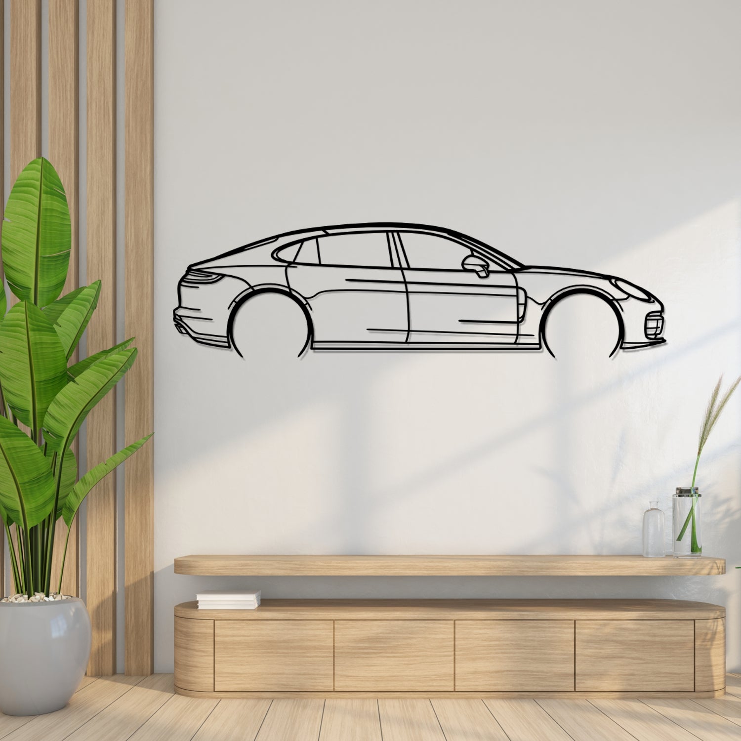Abarth Punto Evo Side View - Metal Wall Silhouette