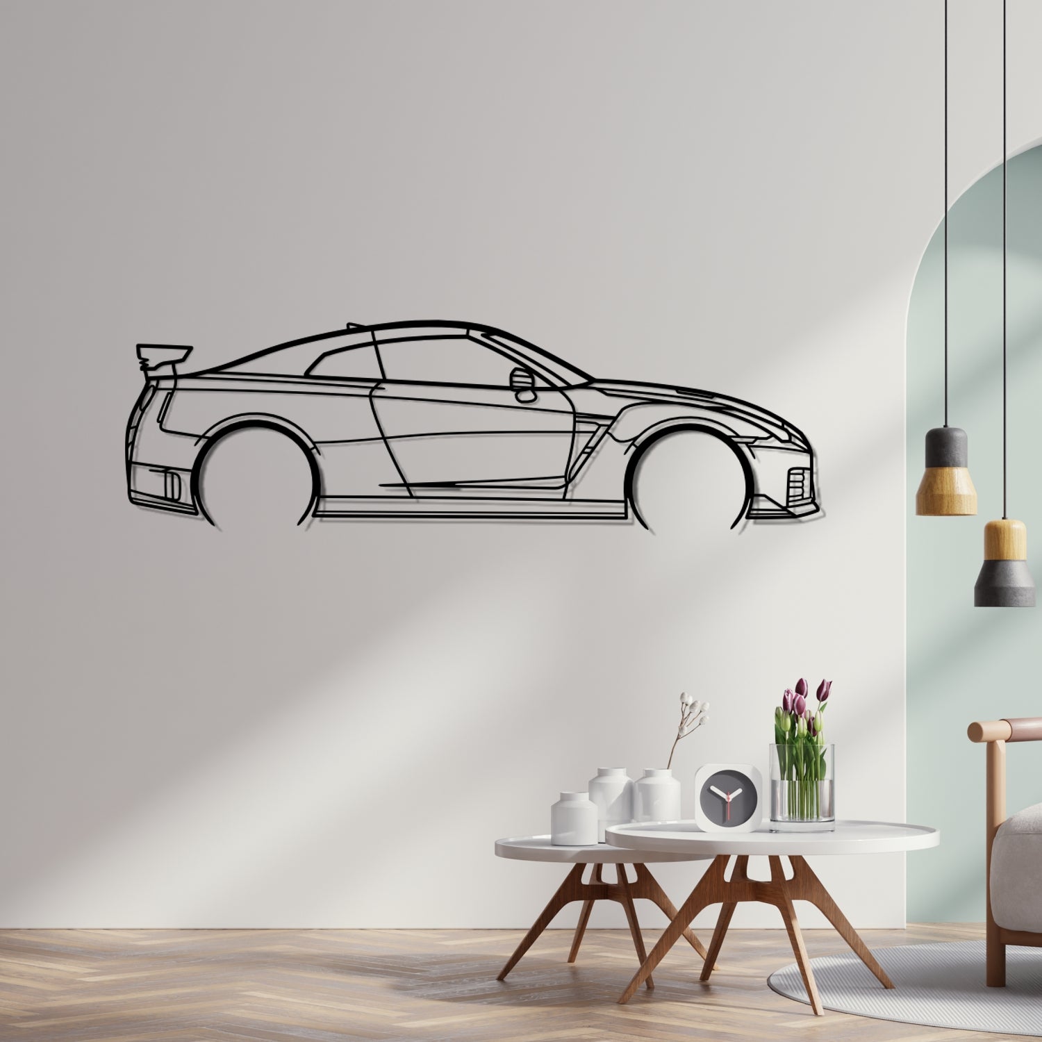 Abarth Punto Evo Side View - Metal Wall Silhouette