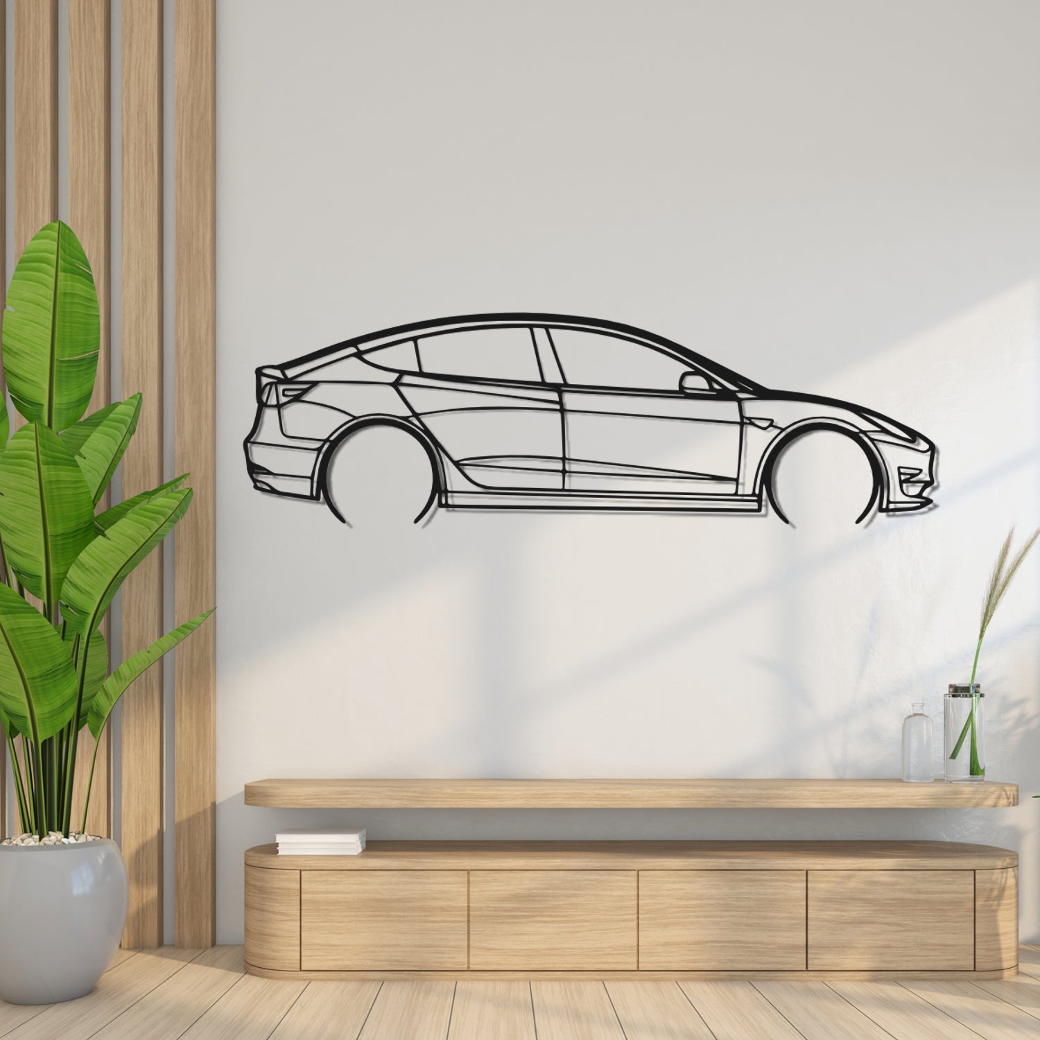 Abarth Punto Evo Side View - Metal Wall Silhouette