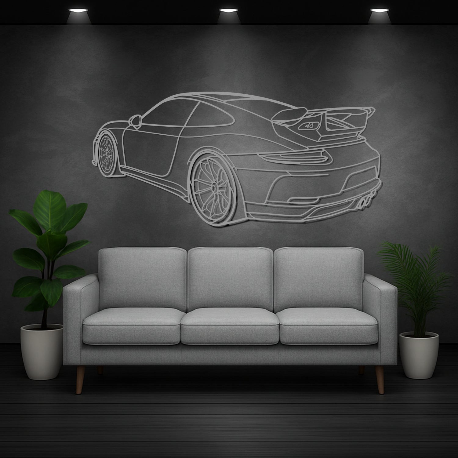 Caterham - 3D Perspective Front - Metal Silhouette