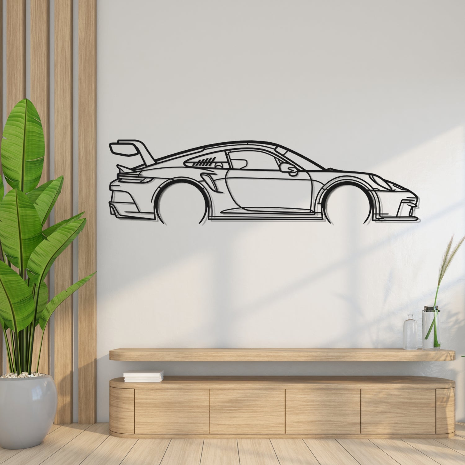 Abarth Punto Side View - Metal Wall Silhouette