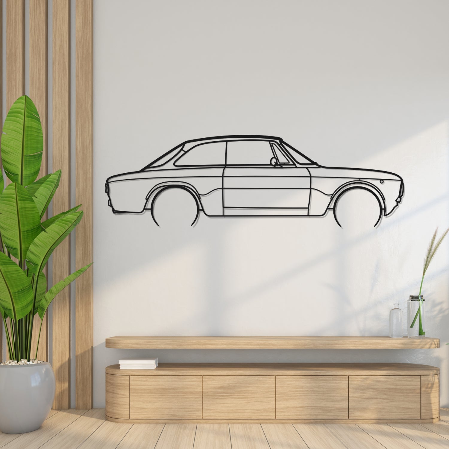 Abarth Punto Side View - Metal Wall Silhouette