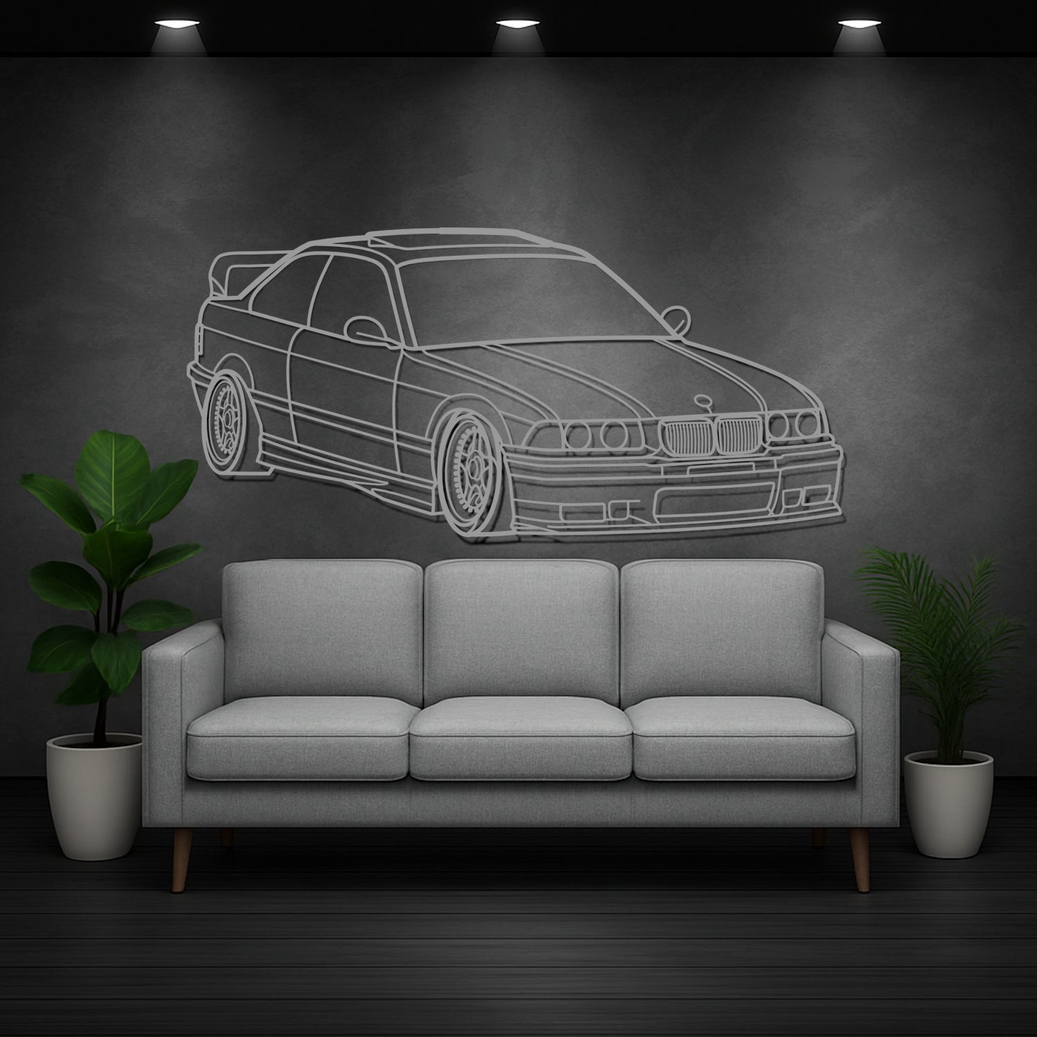 Caterham - 3D Perspective Front - Metal Silhouette