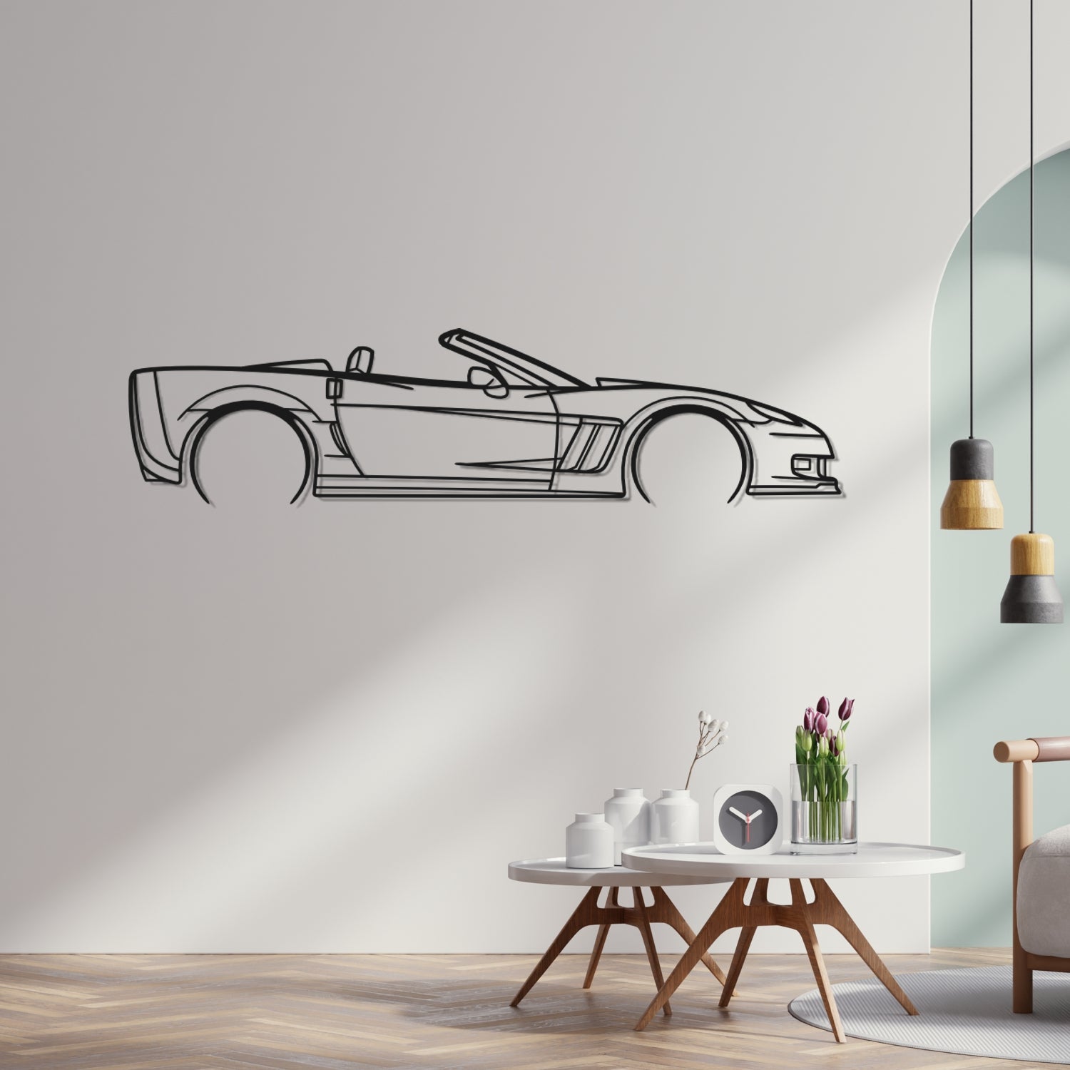 Abarth Punto Side View - Metal Wall Silhouette
