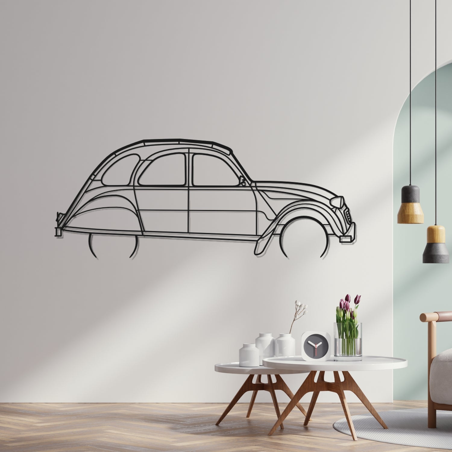 Abarth Punto Side View - Metal Wall Silhouette