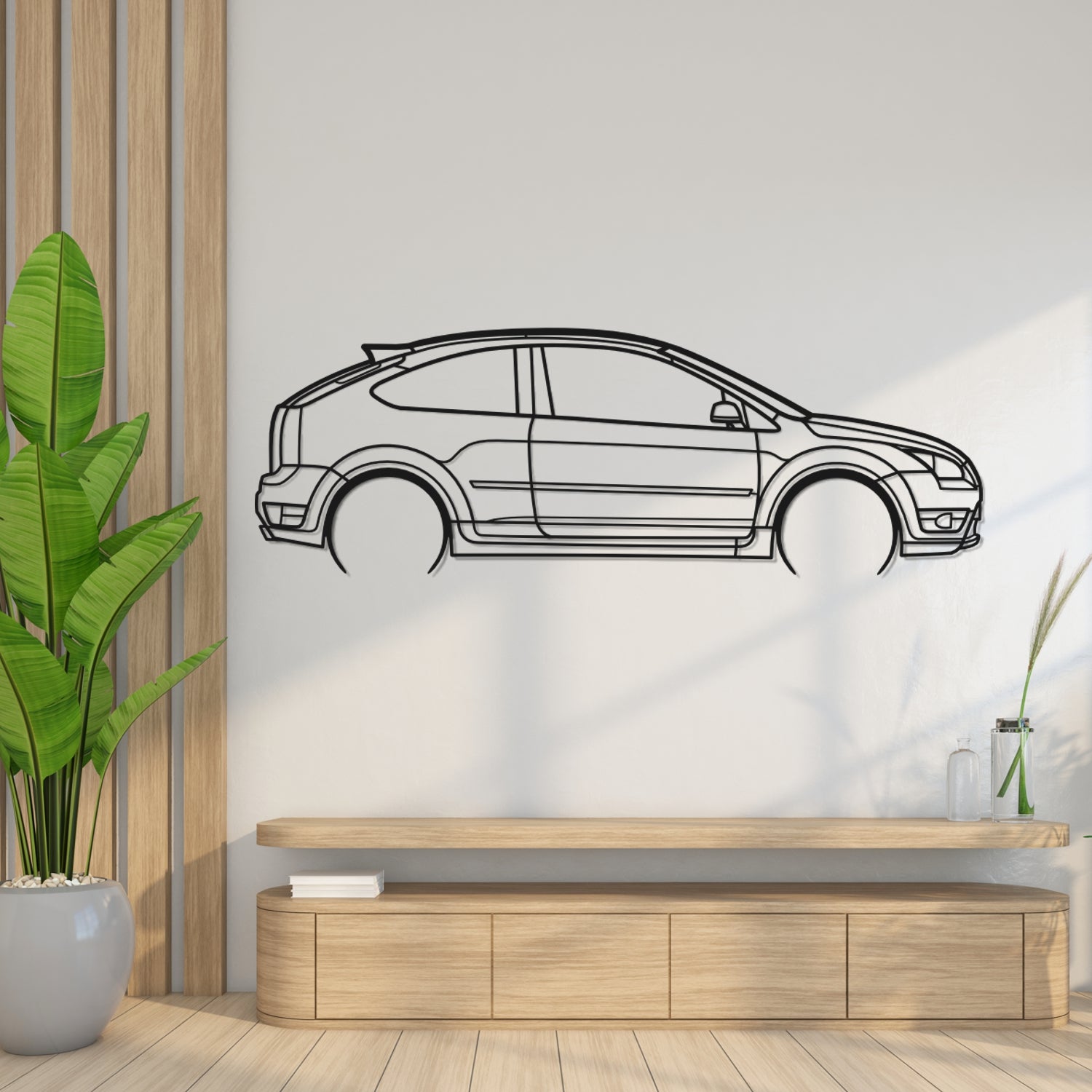 Abarth Punto Evo Side View - Metal Wall Silhouette