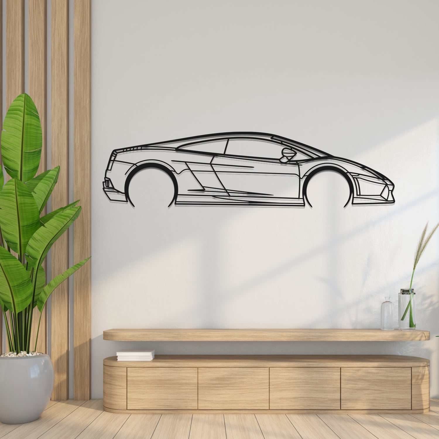 Lamborghini Gallardo (2003-2013) - Side View - Metal Silhouette