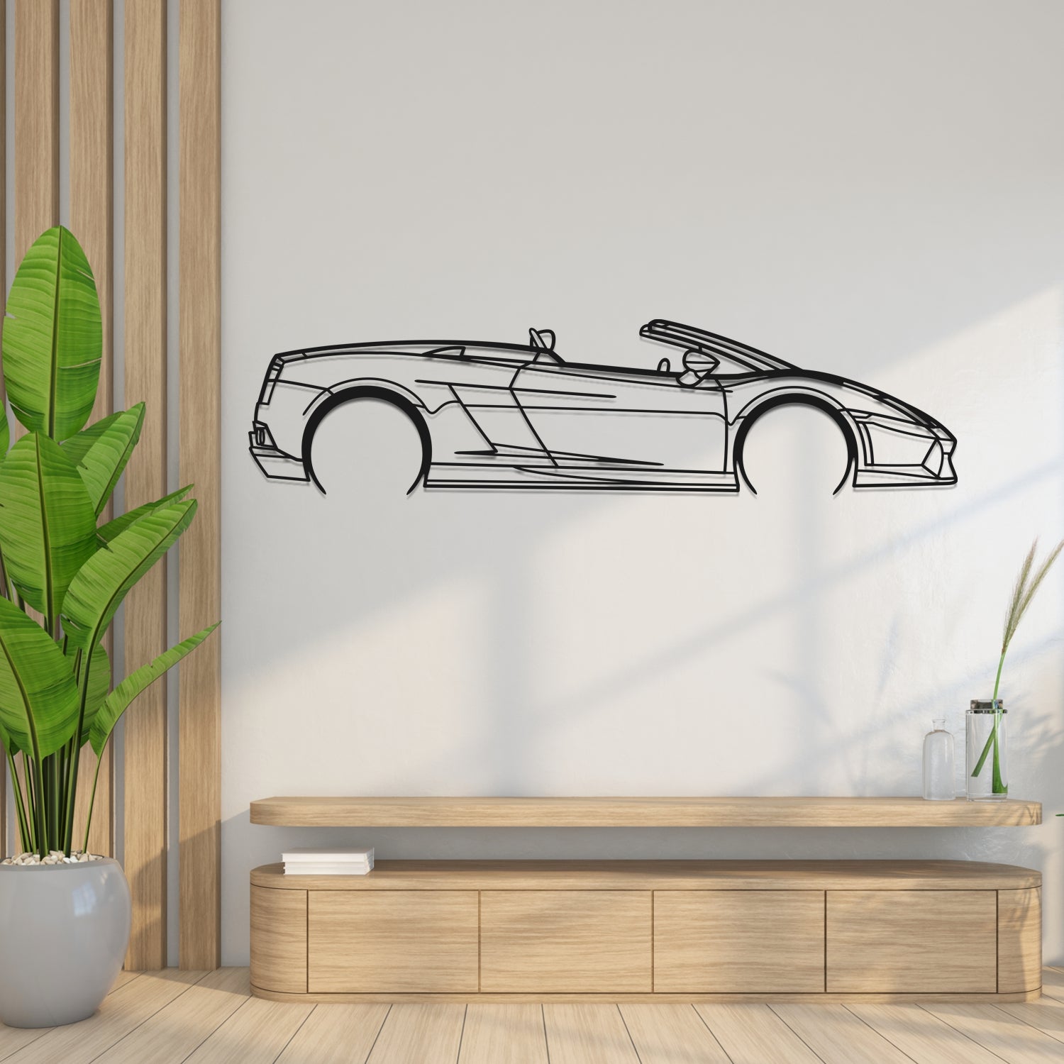 Lamborghini Gallardo Spyder (2006-2013) - Side View - Metal Silhouette