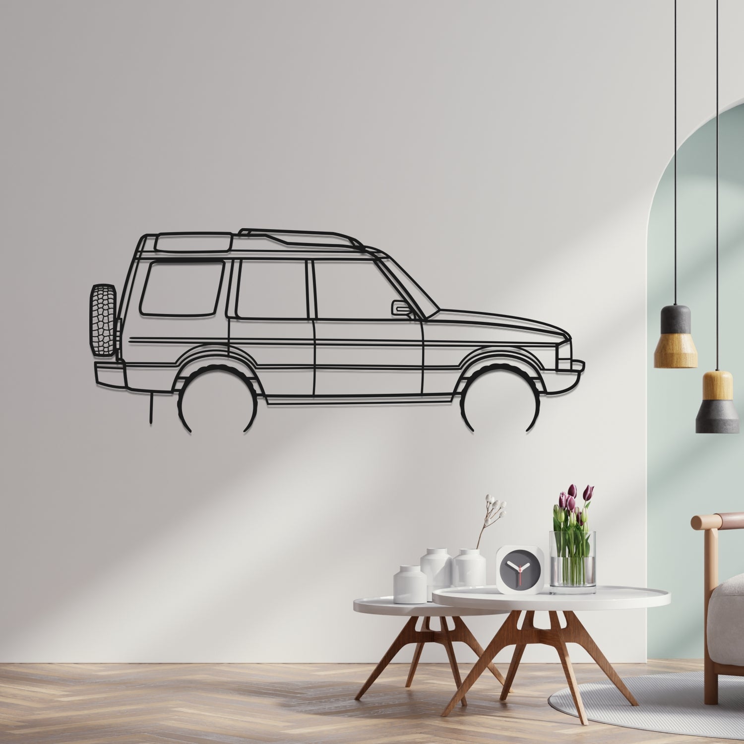 Land Rover Discovery Series 1 300 Tdi (1989-1998) - Perspetiva Lateral - Silhueta de Metal