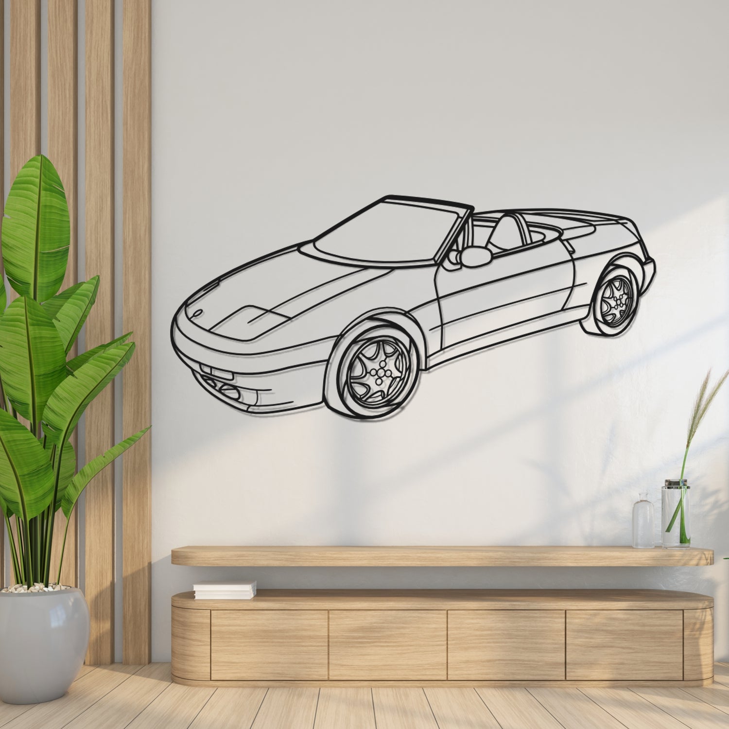 Lotus Elan M100 (1989-1995) - 3D Perspective Front - Metal Silhouette
