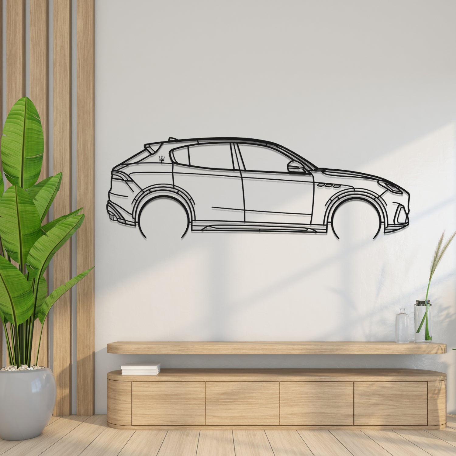 Abarth Punto Side View - Metal Wall Silhouette