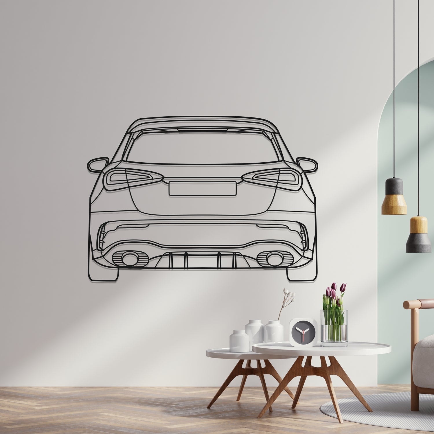 Mercedes A35 (2018-2022) – Rückansicht – Metallsilhouette