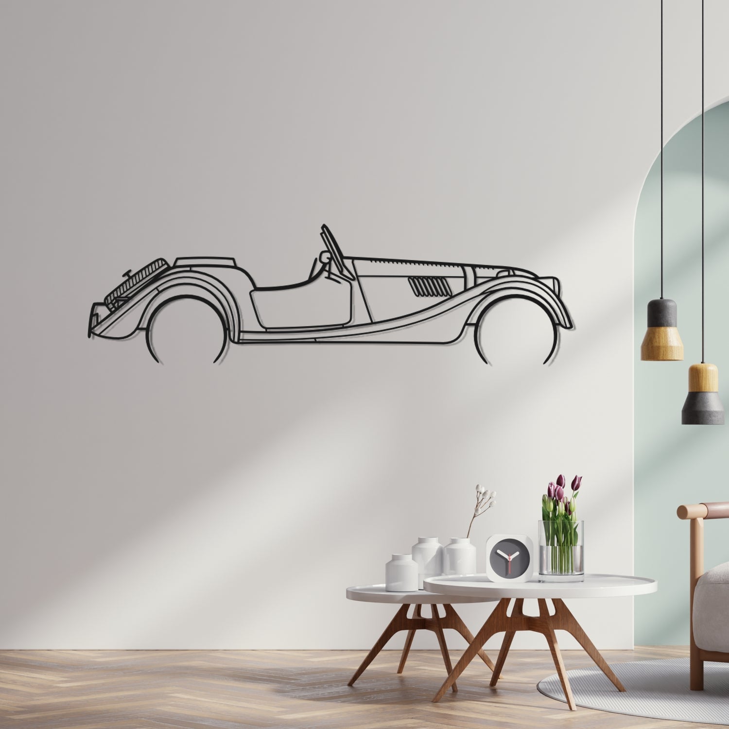 Abarth Punto Evo Side View - Metal Wall Silhouette