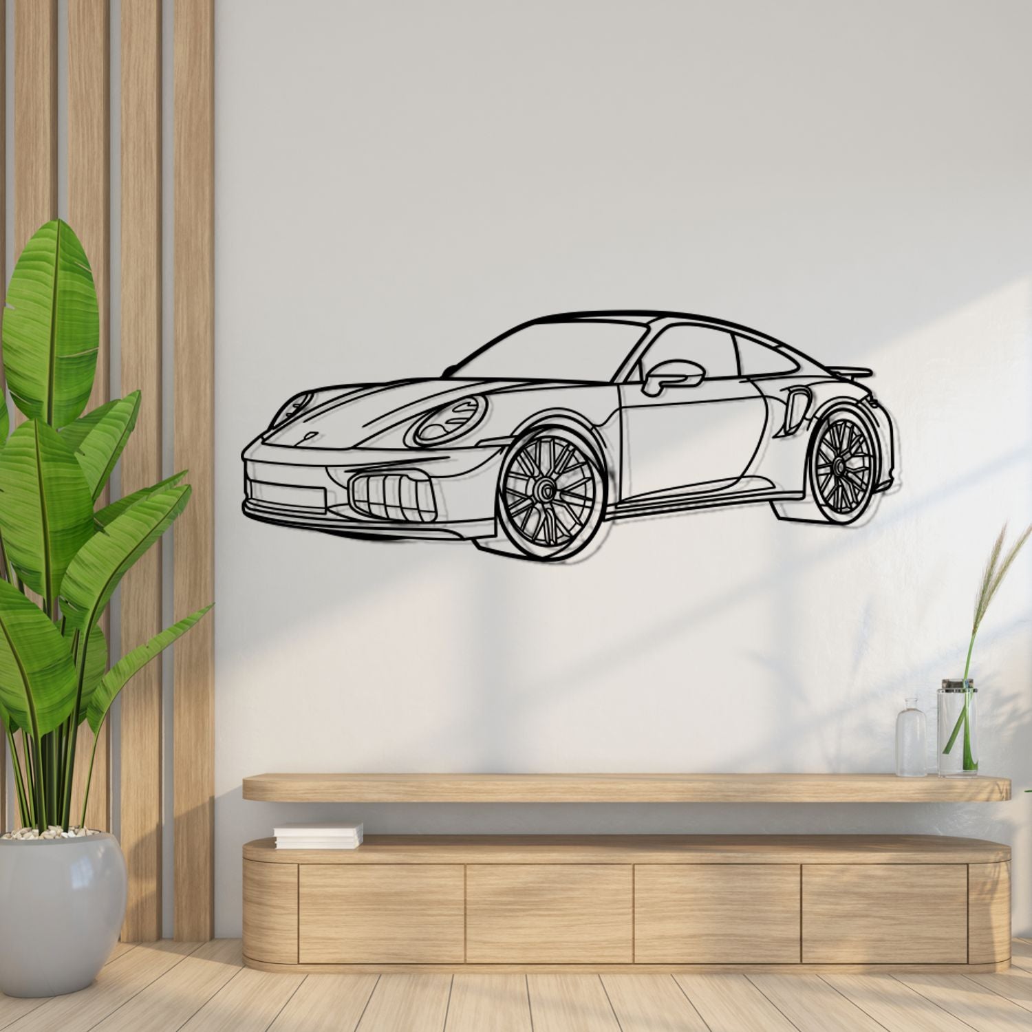 Porsche 911 992.2 Turbo S (2026) - Perspetiva 3D Frente - Silhueta de Metal