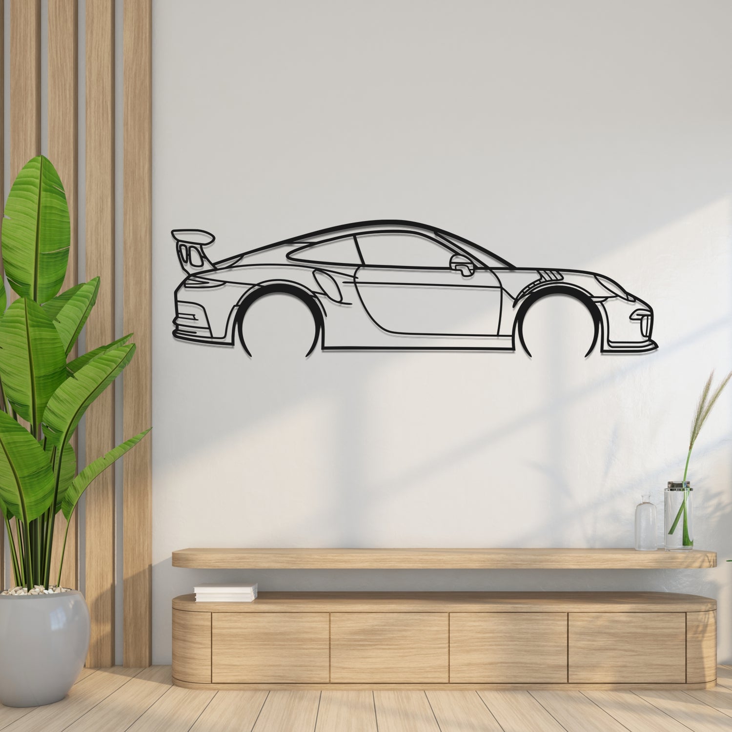 Porsche 911 991.2 GT3 RS (2018-2020) - Perspetiva Lateral - Silhueta de Metal
