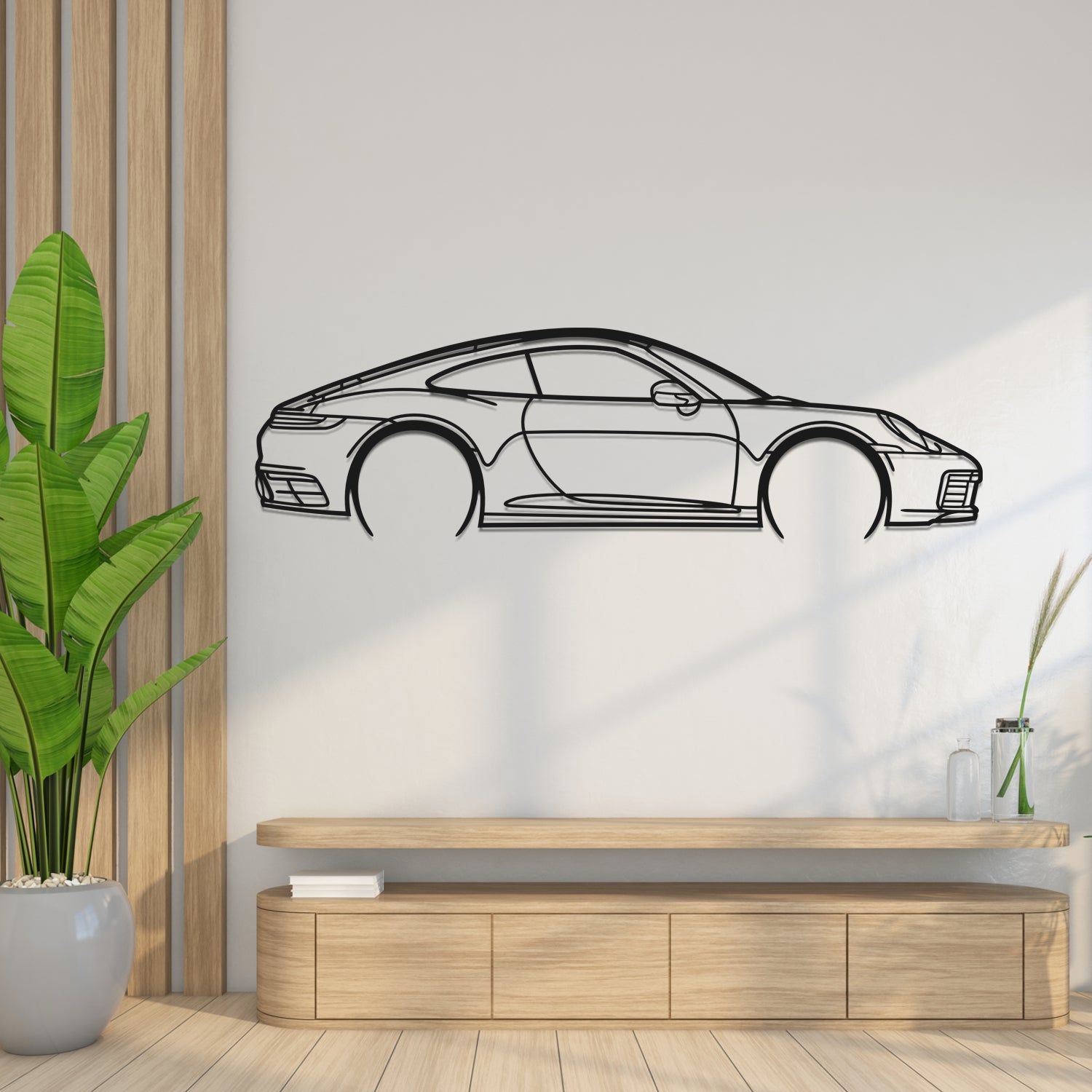 Porsche 911 992.1 Carrera (2019-2024) - Perspetiva Lateral - Silhueta de Metal