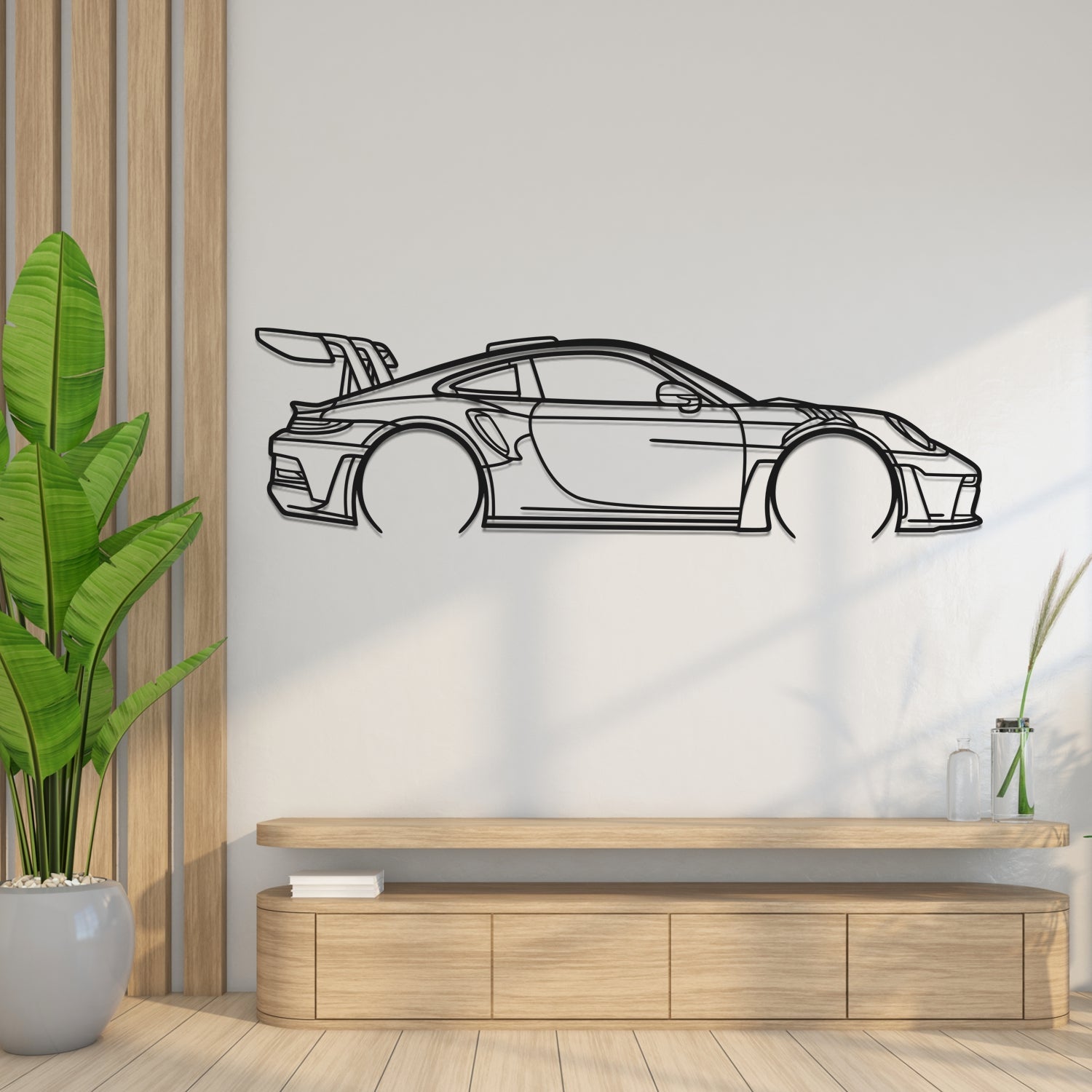 Porsche 911 992 GT3 RS (2022-2025) - Side View - Metal Silhouette
