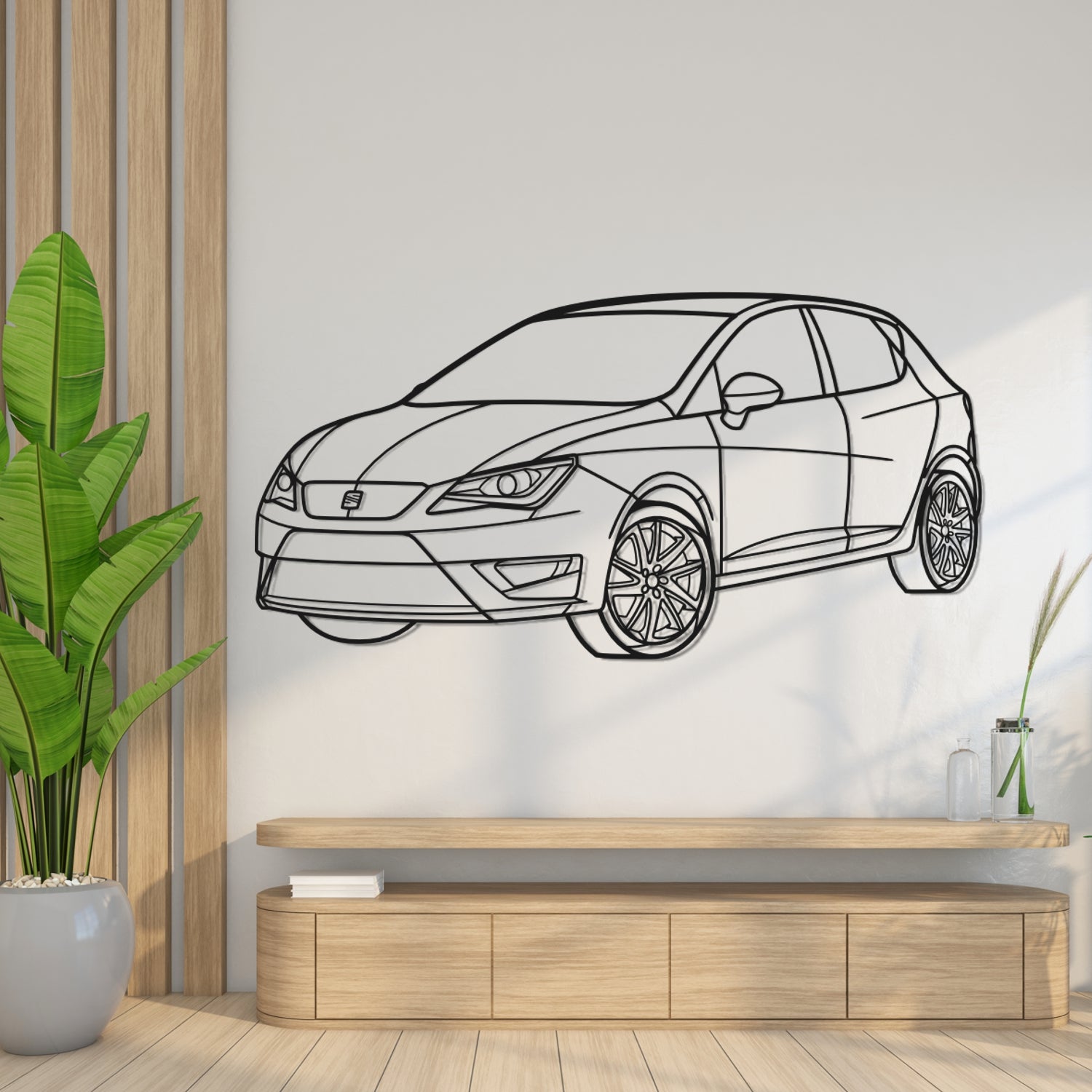 Seat Ibiza FR (2012-2017) - Perspetiva 3D Frente - Silhueta de Metal