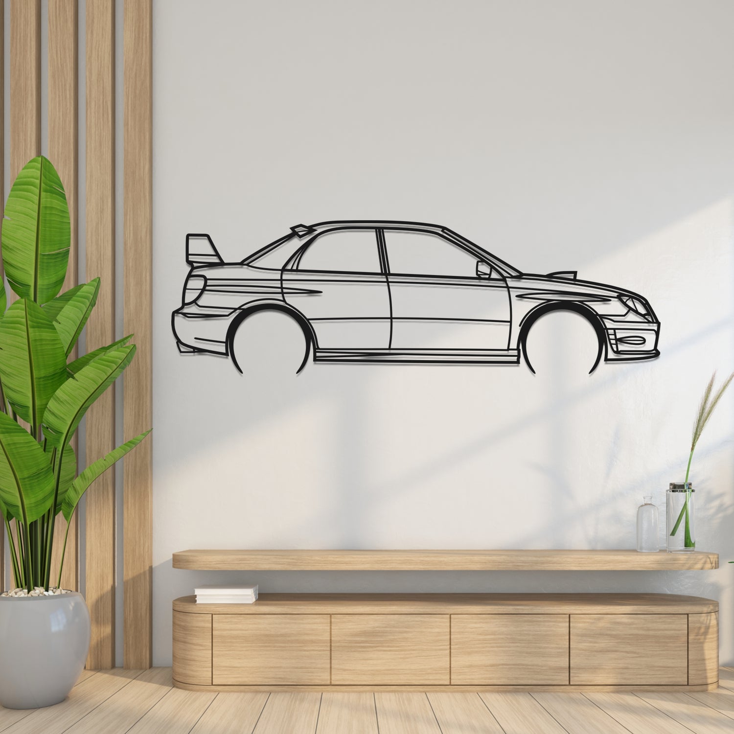 Subaru Impreza WRX (2005-2007) - Side View - Metal Silhouette