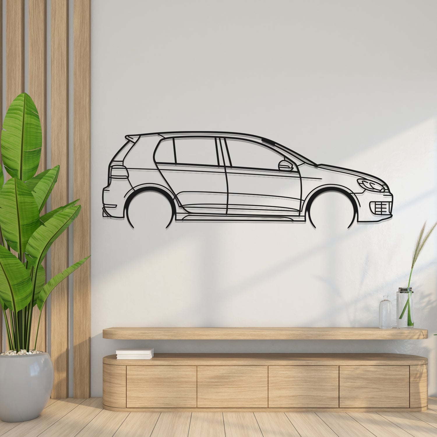 Volkswagen Golf MK6 (2008-2013) - Side View - Metal Silhouette