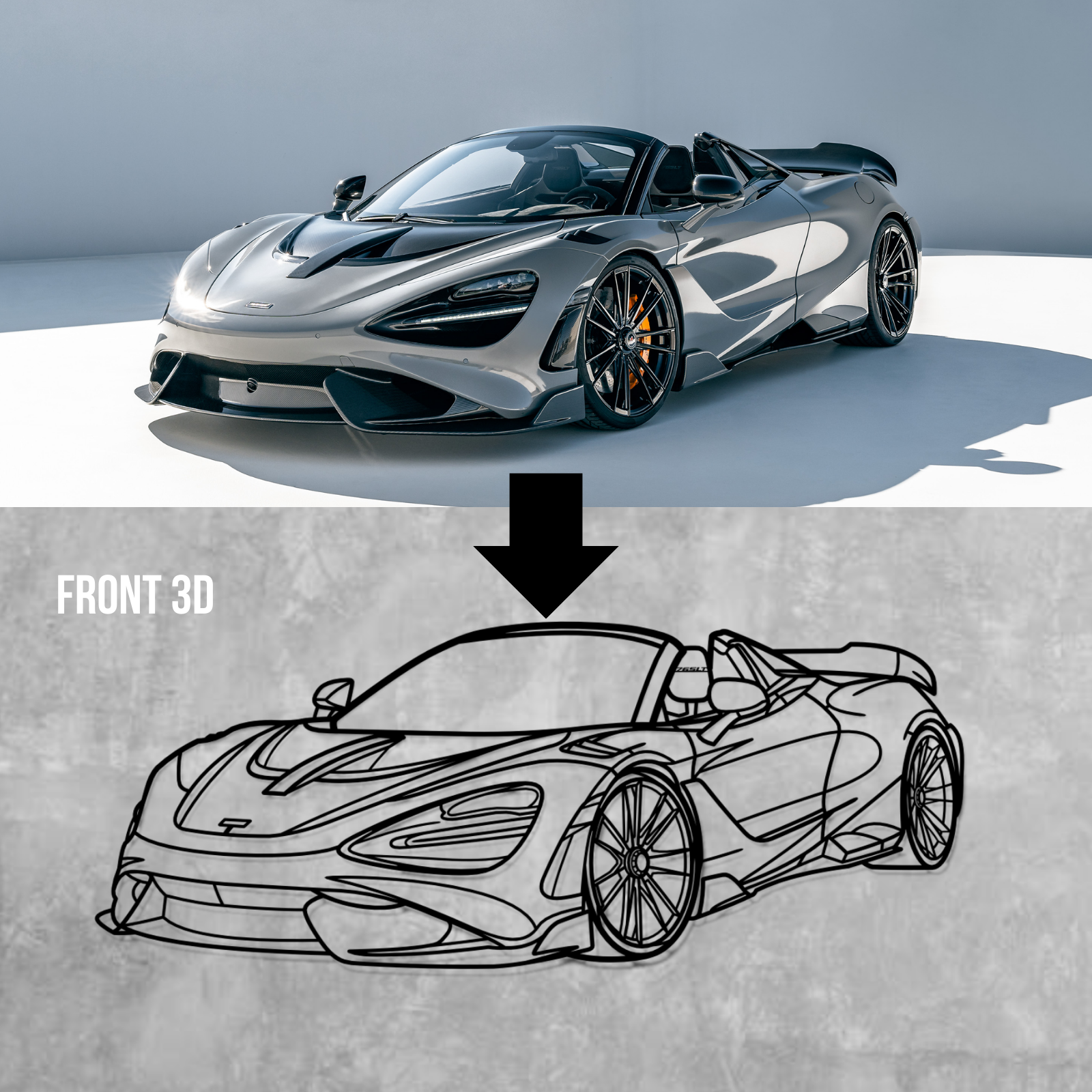 Custom Car Design - Metal Silhouette
