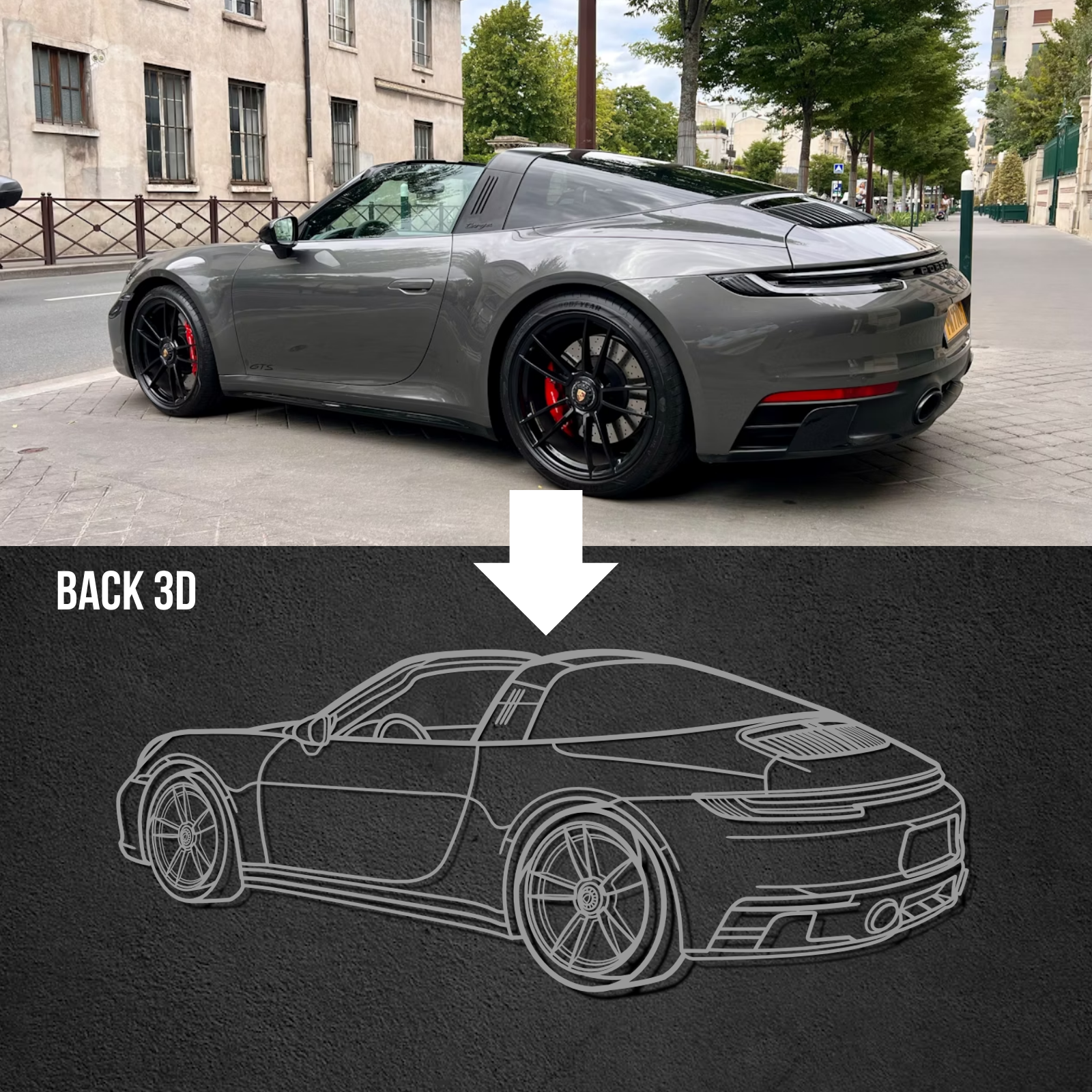 Custom Car Design - Metal Silhouette