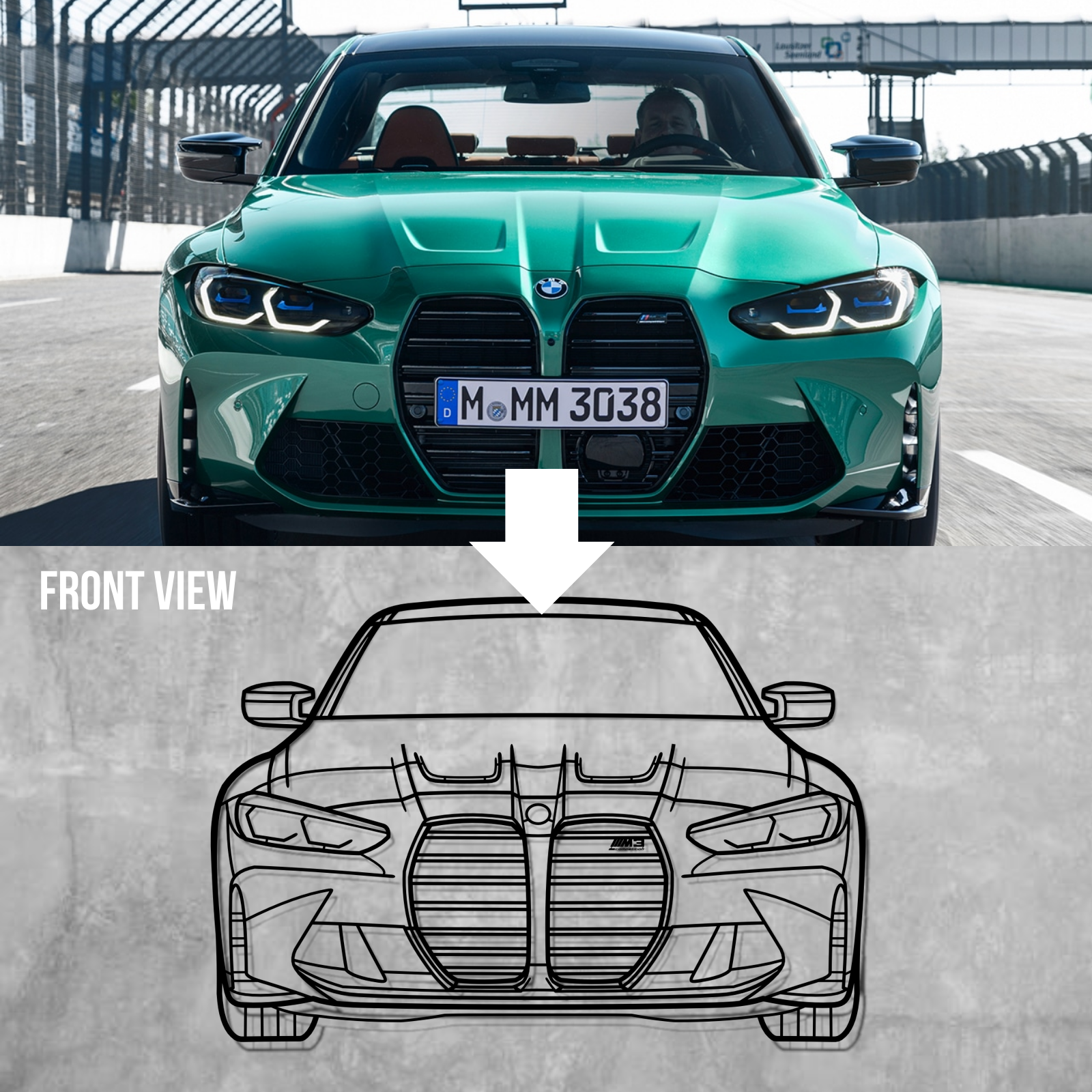 Custom Car Design - Metal Silhouette