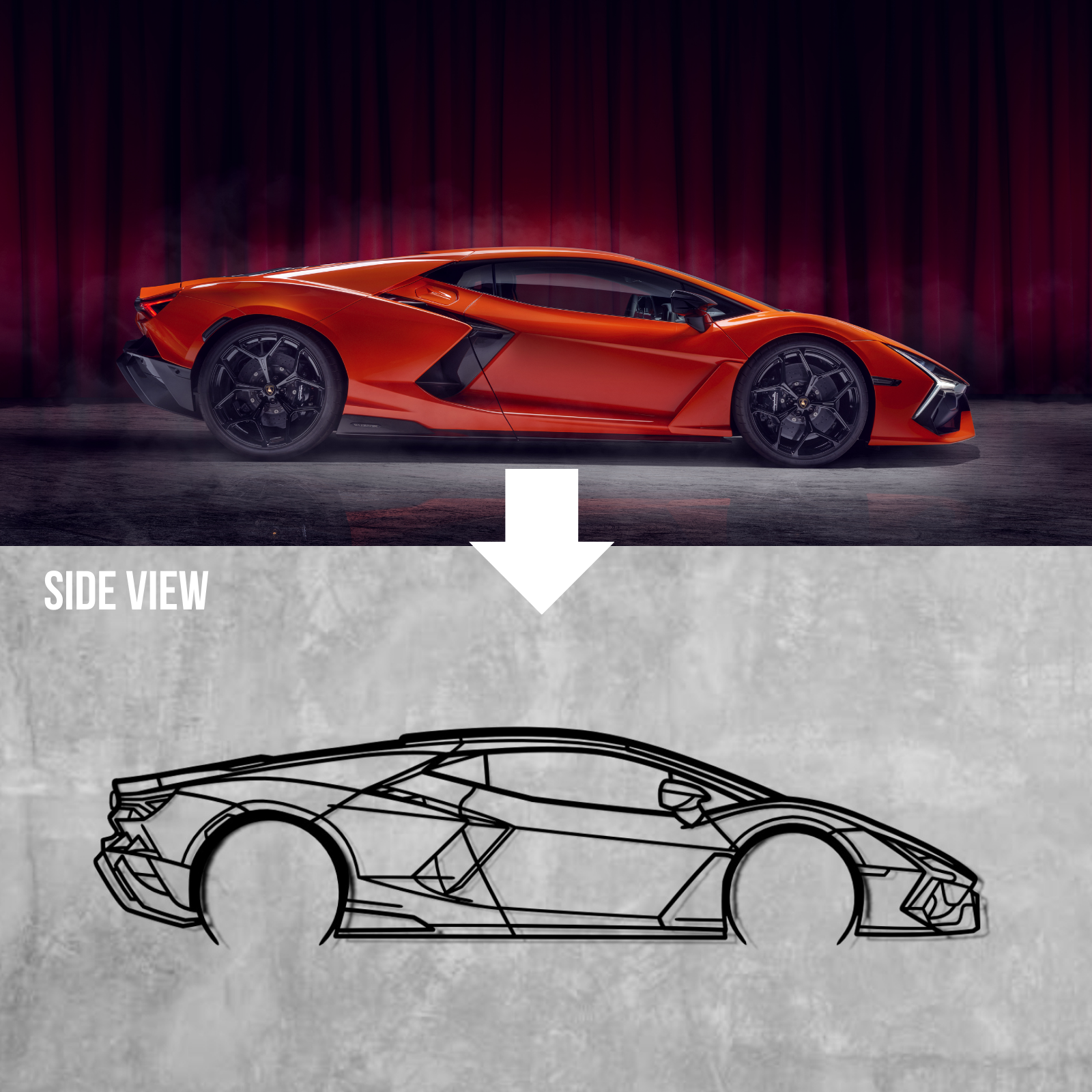 Custom Car Design - Metal Silhouette