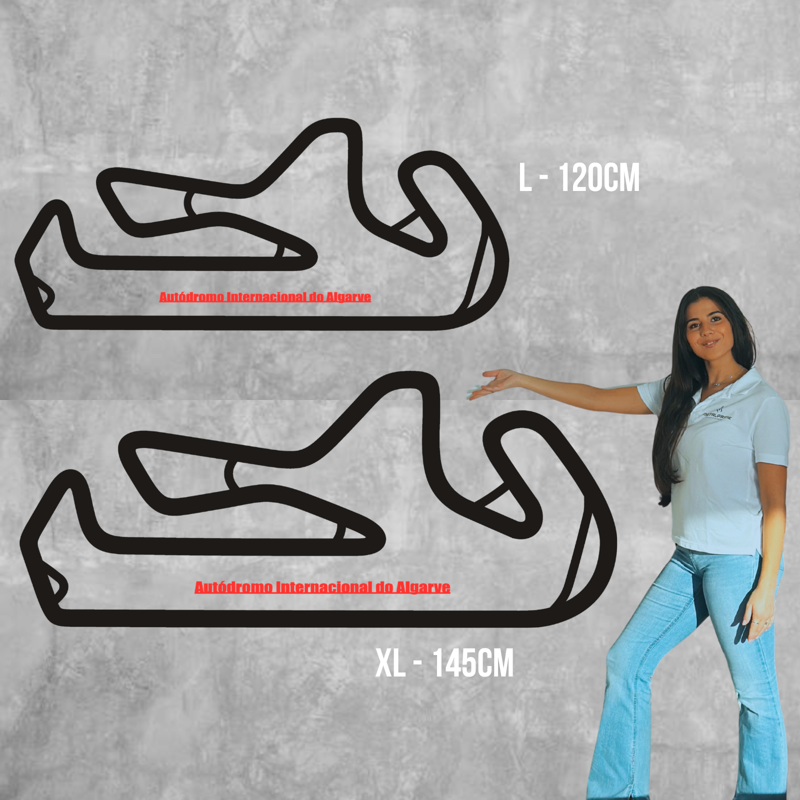 Design Circuito de Corrida Personalizado - Silhueta de Metal