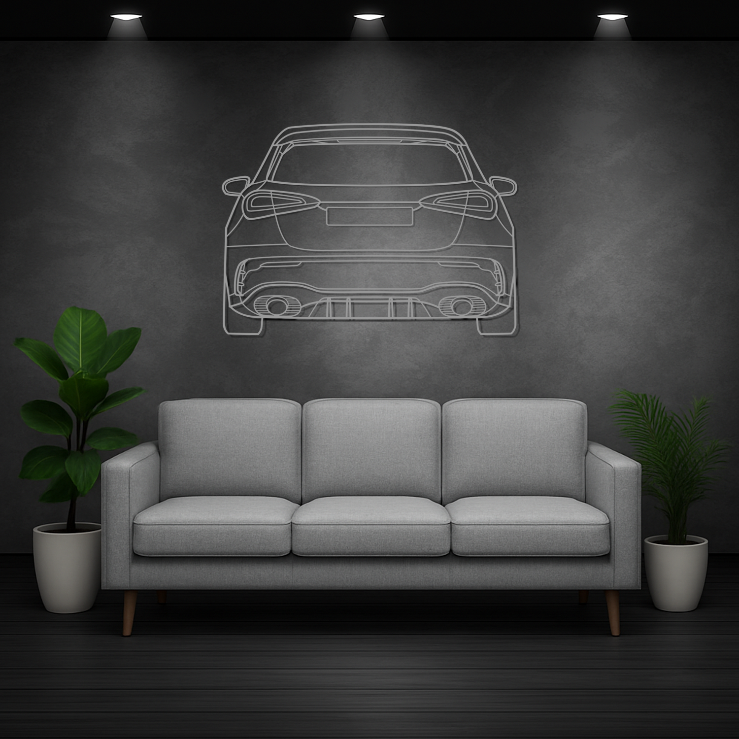 Mercedes A35 (2018-2022) – Rückansicht – Metallsilhouette