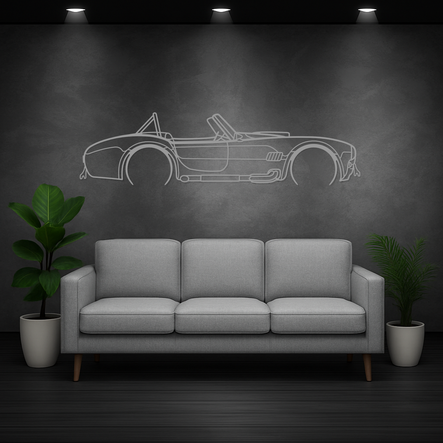 AC Cobra Shelby 427 (1965-1967) - Side View - Metal Silhouette