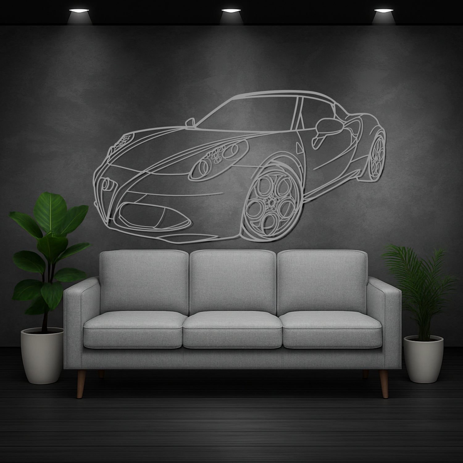 Caterham - 3D Perspective Front - Metal Silhouette