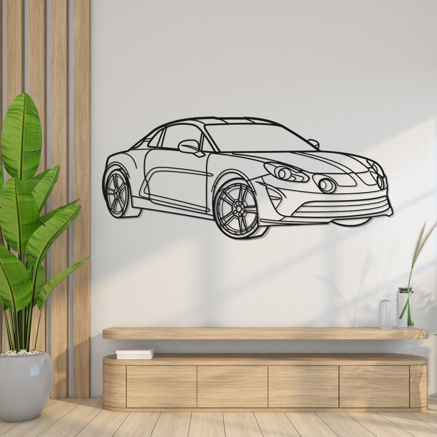 Alpine A110 (2017-2025) - Perspetiva 3D Frente - Silhueta de Metal