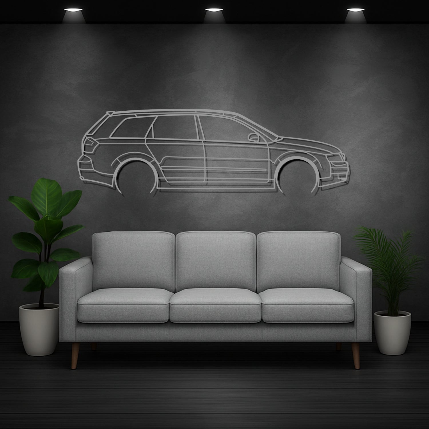 Audi R8 V10 Plus (2012-2015) - Side Perspective - Metal Silhouette