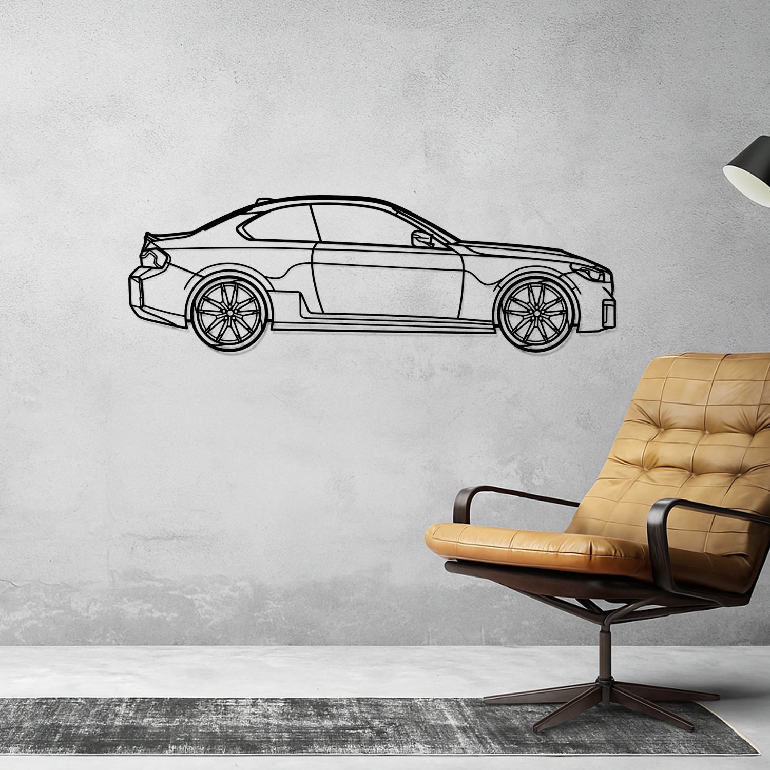 Abarth Punto Side View - Metal Wall Silhouette