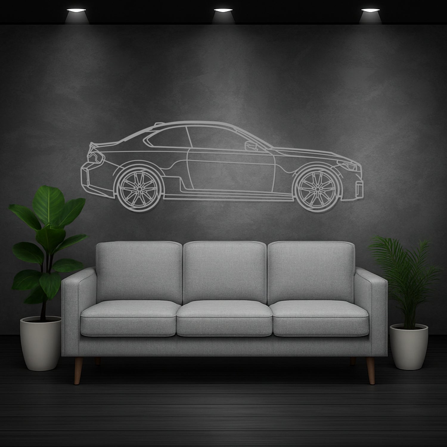 Abarth Punto Side View - Metal Wall Silhouette