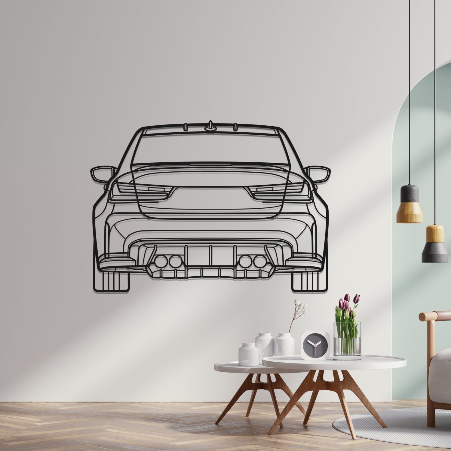 BMW M3 G80 (2020-2025) - Perspetiva Traseira - Silhueta de Metal