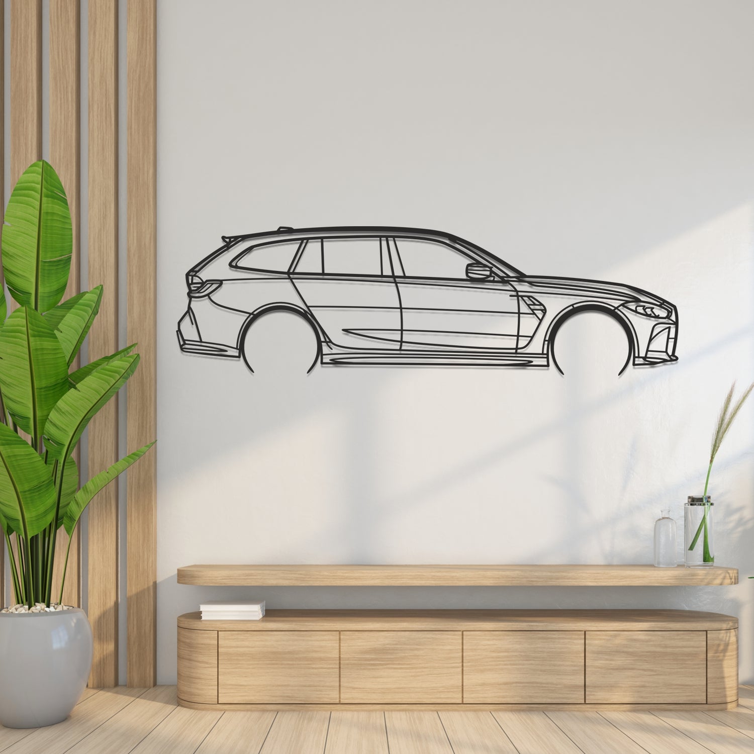 BMW M3 G81 (2022-2024) - Side Perspective - Metal Silhouette