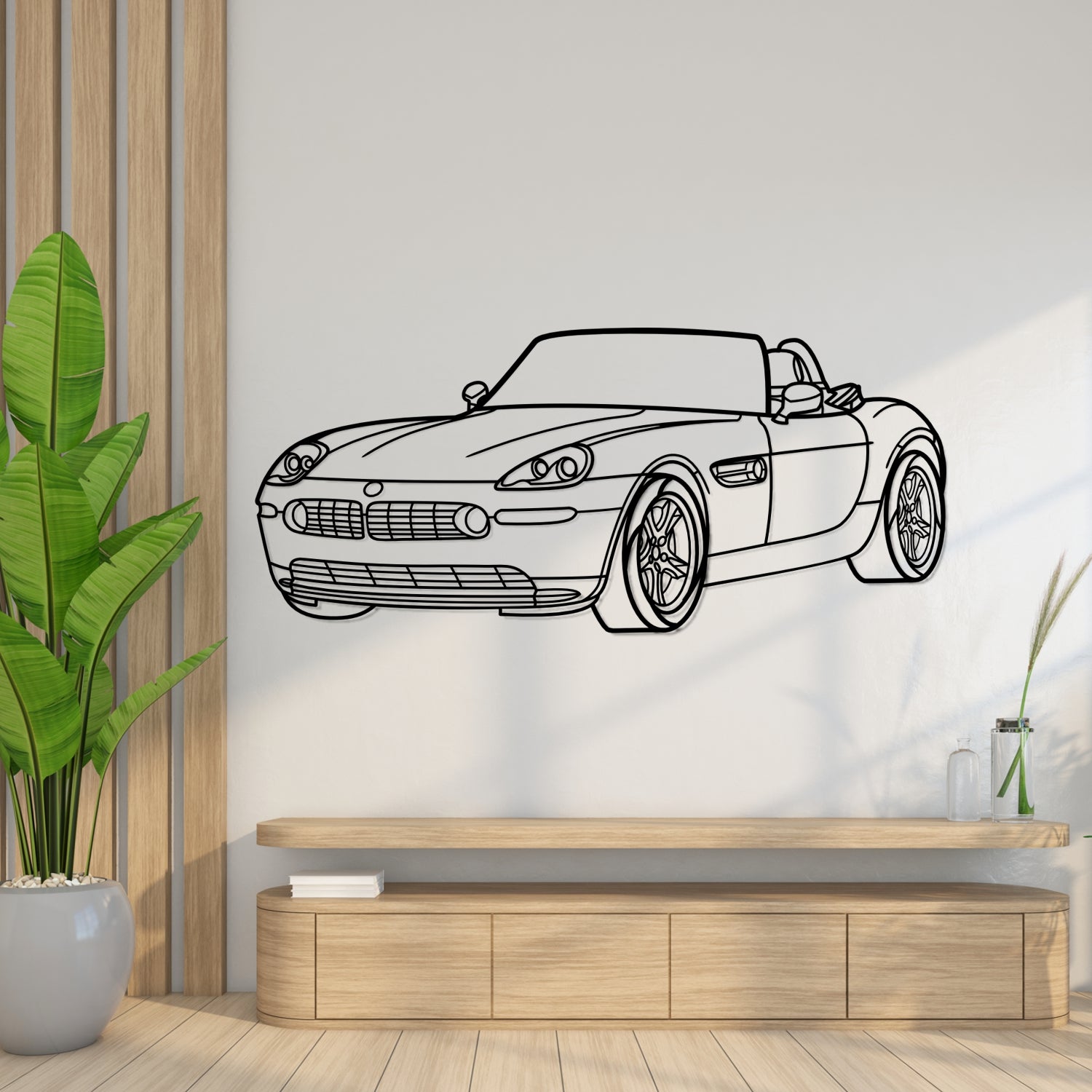 BMW Z8 (1999-2003) - Perspetiva 3D Frente - Silhueta de Metal