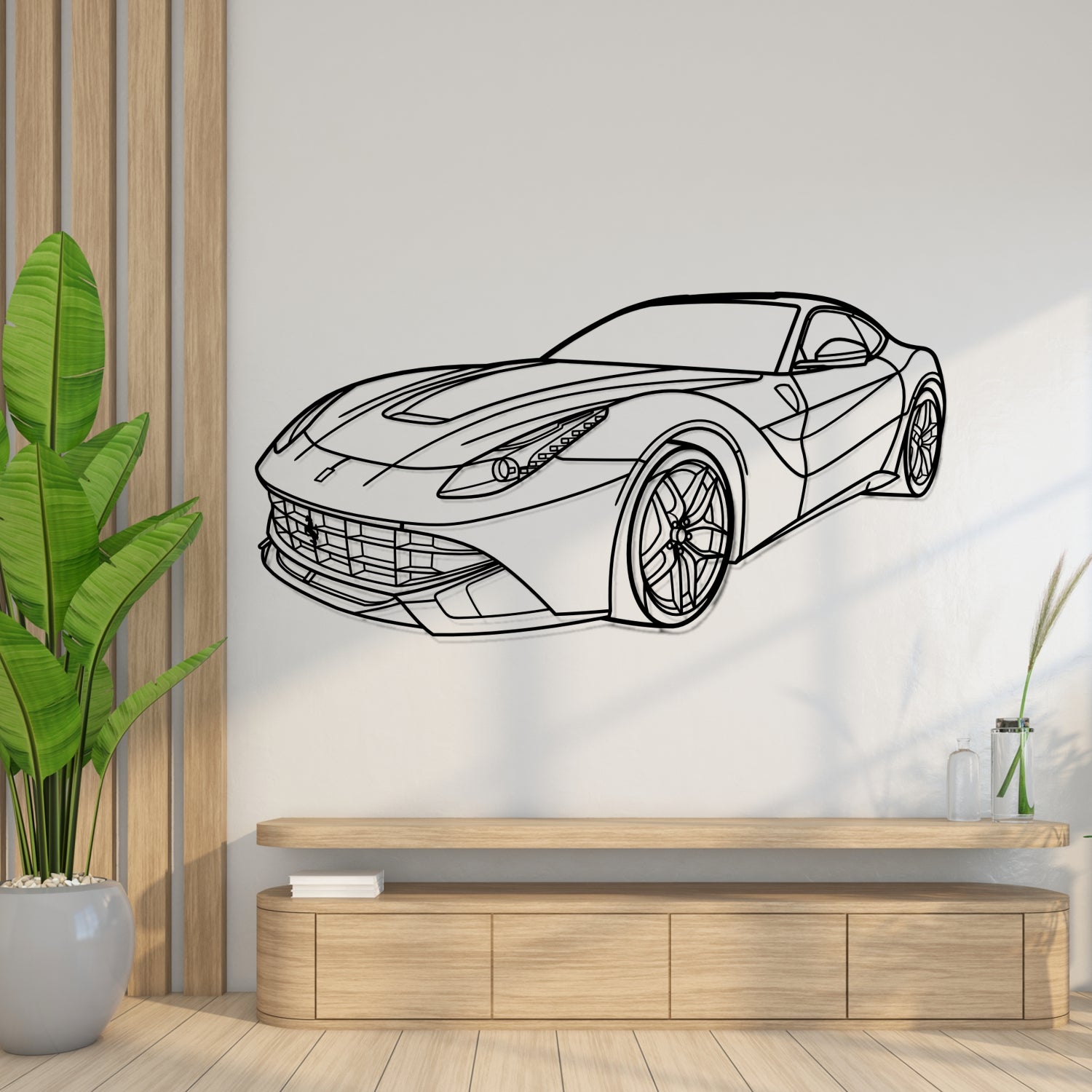 Ferrari F12 Berlinetta (2012-2017) - Perspetiva 3D Frente - Silhueta de Metal