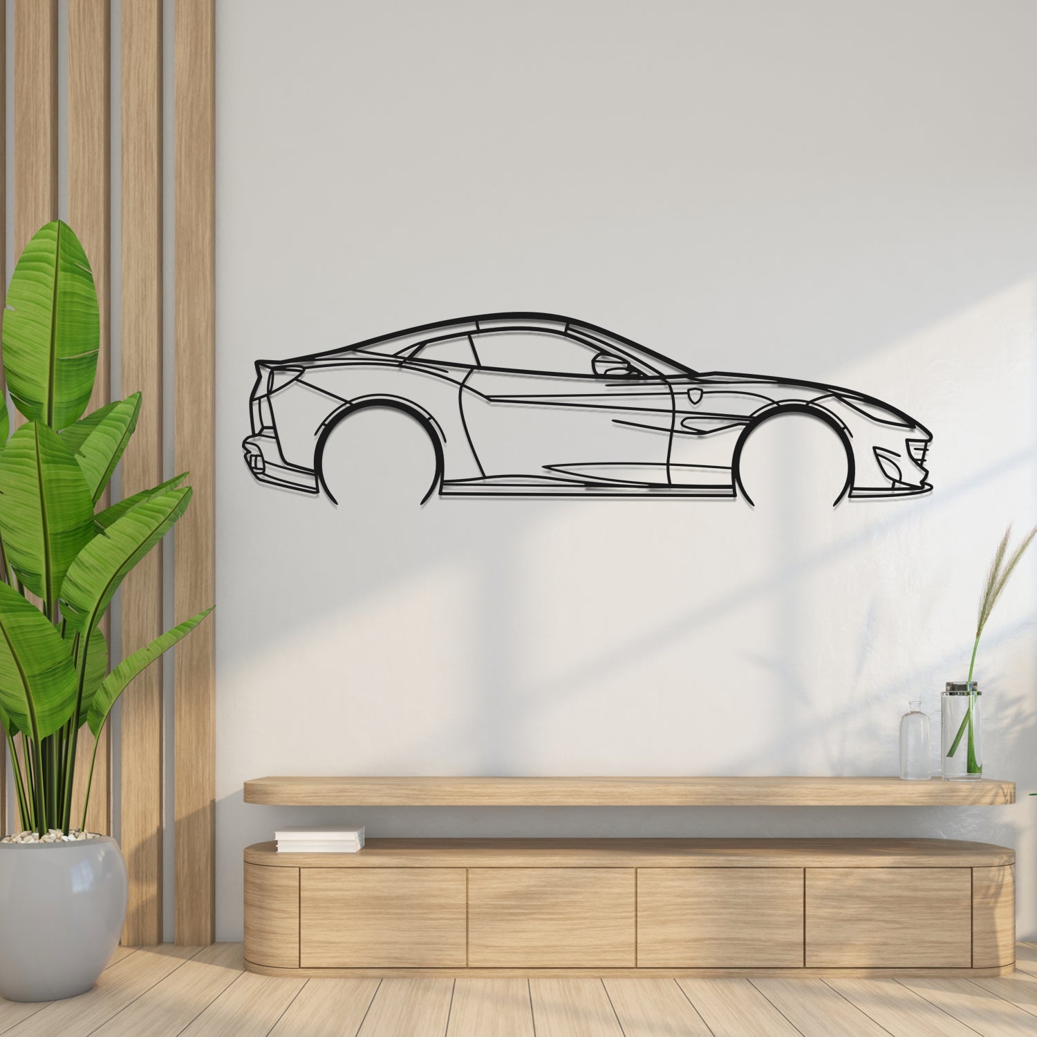 Ferrari Portofino (2017-2020) - Perspetiva Lateral - Silhueta de Metal