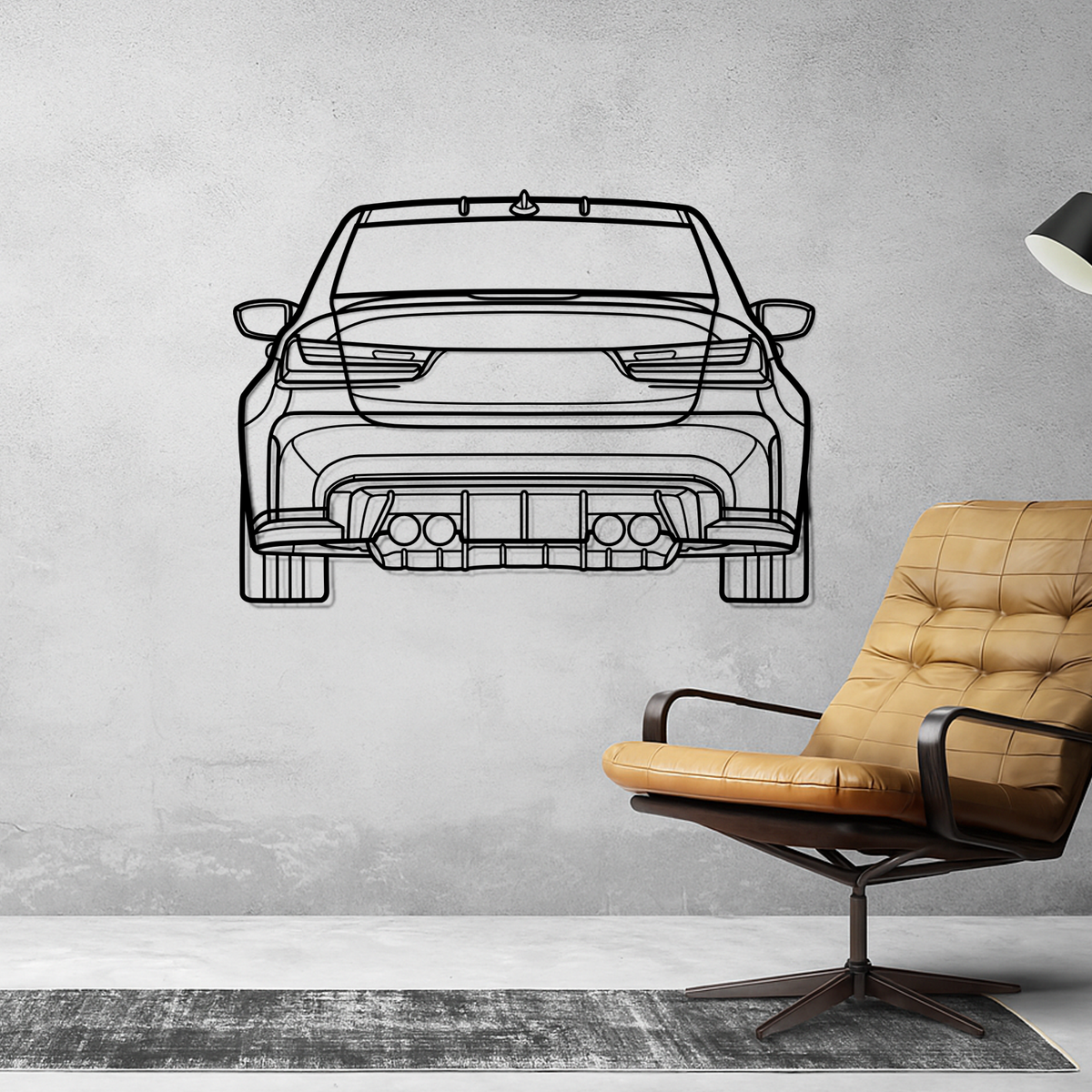 Décoration Murale BMW F30 3 Series - Silhouette En Métal Noir 80cm - Pour Fan De Voiture - Décoration Garage Ou Salon