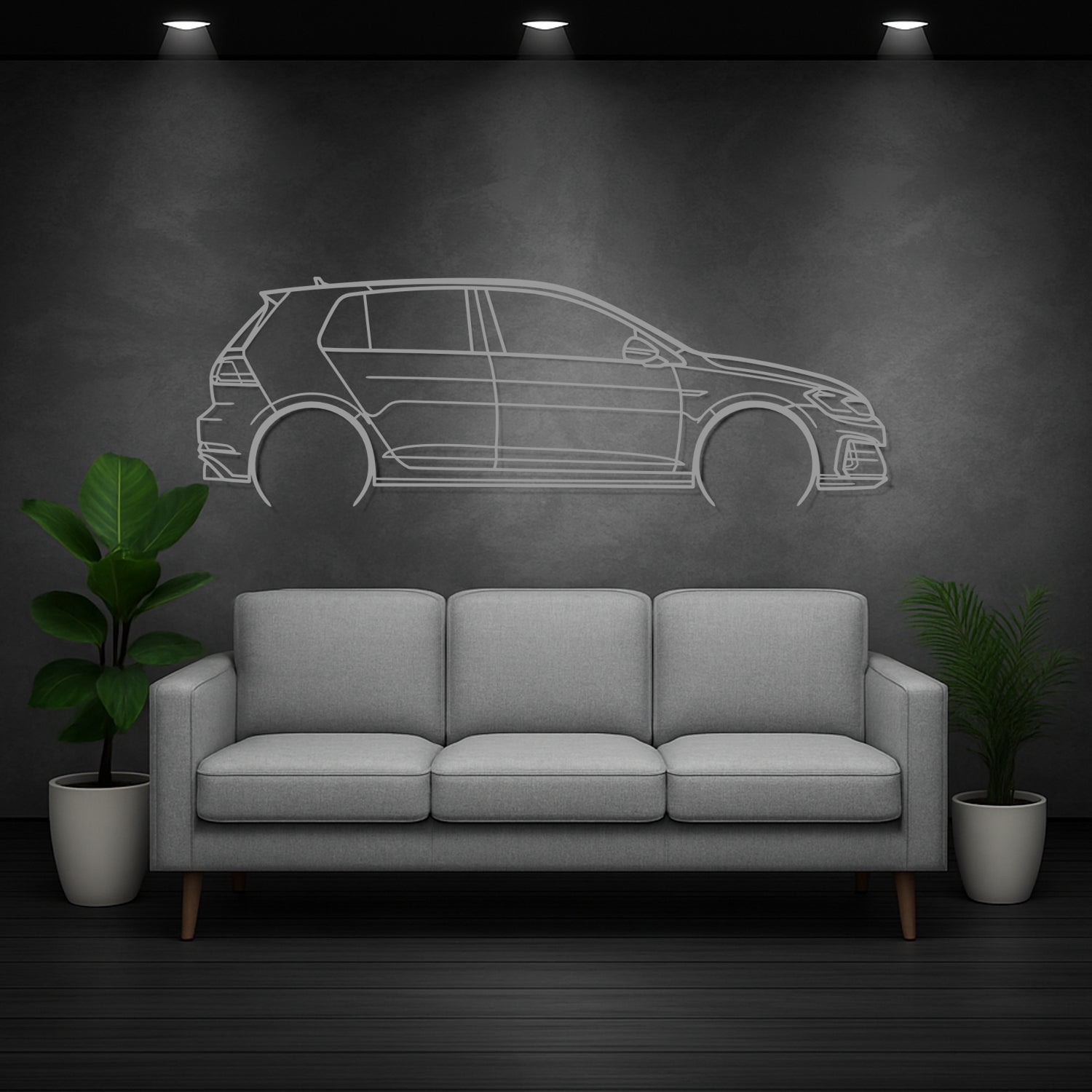 Audi R8 V10 Plus (2012-2015) - Side Perspective - Metal Silhouette