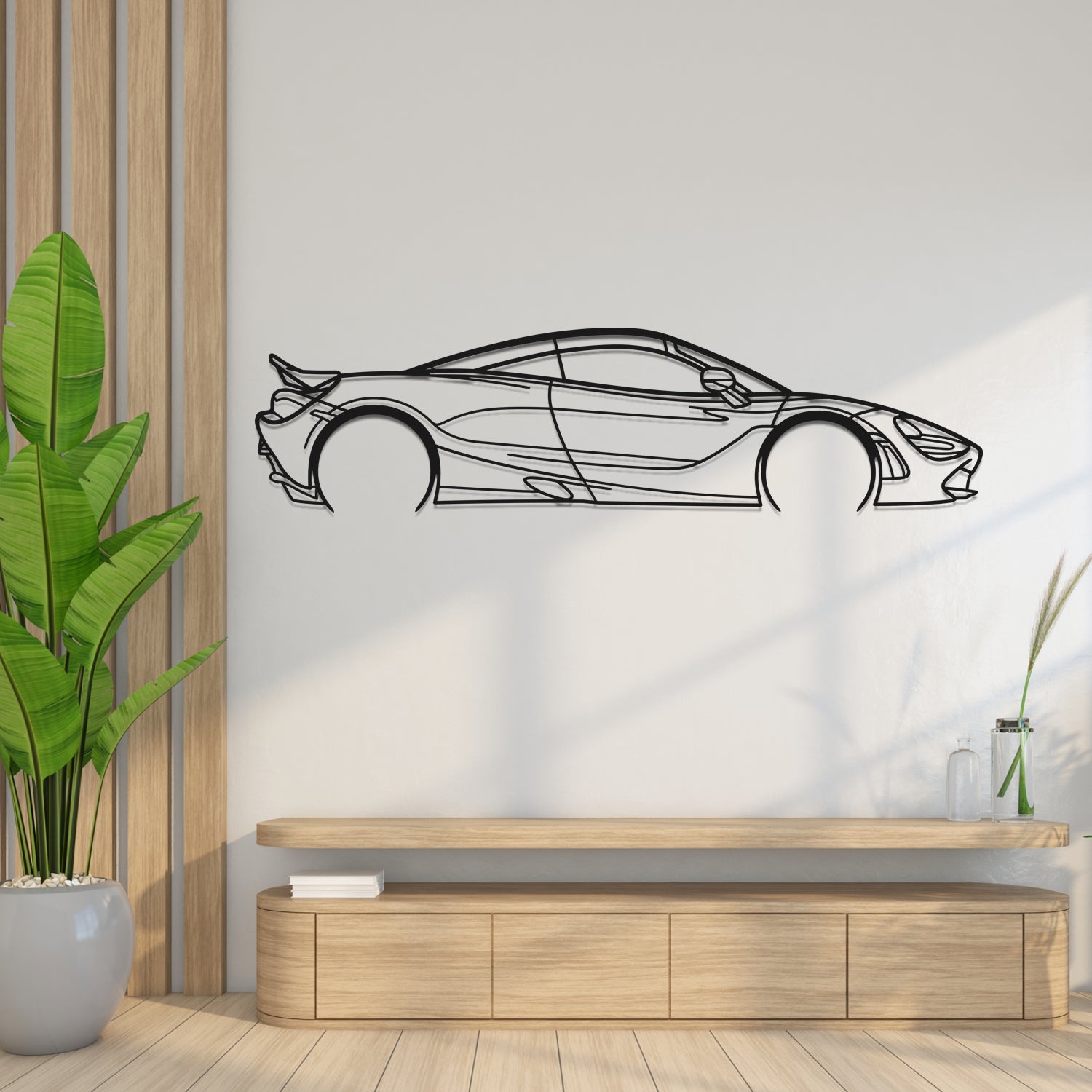 Mclaren 720S (2017-2023) - Perspetiva Lateral - Silhueta de Metal