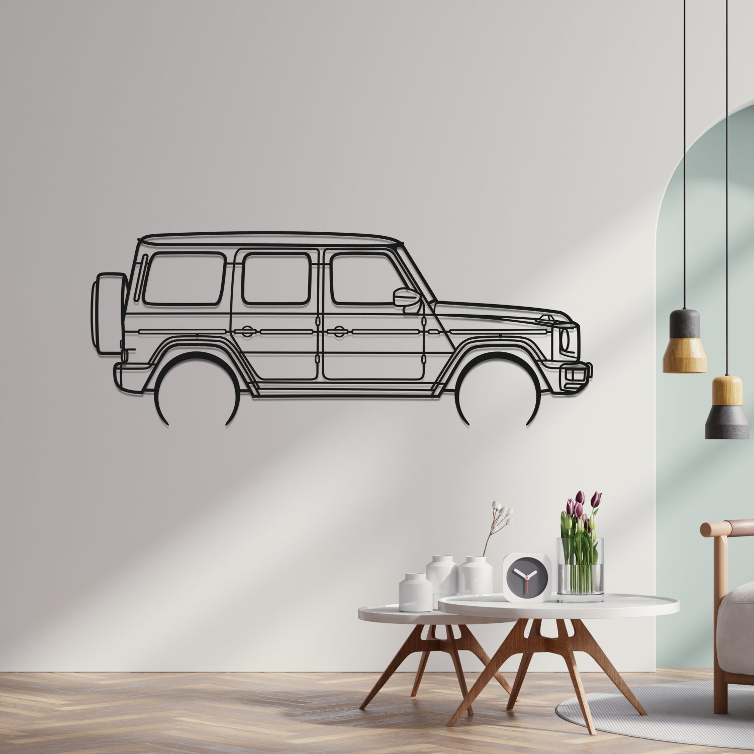 Mercedes G63 (2018-2025) - Perspetiva Lateral - Silhueta de Metal