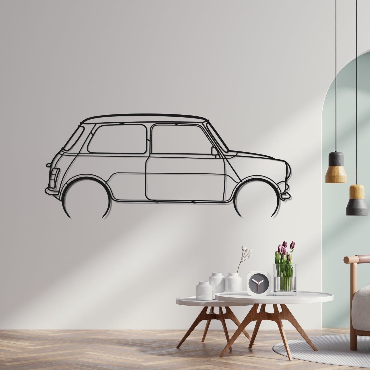 Abarth Punto Evo Side View - Metal Wall Silhouette