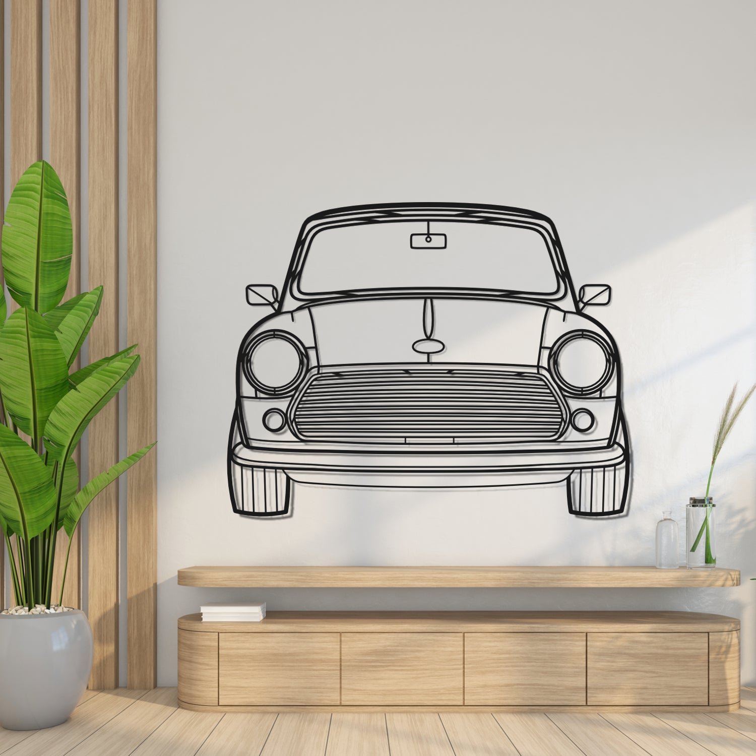 Mini Classic - Front View - Metal Silhouette
