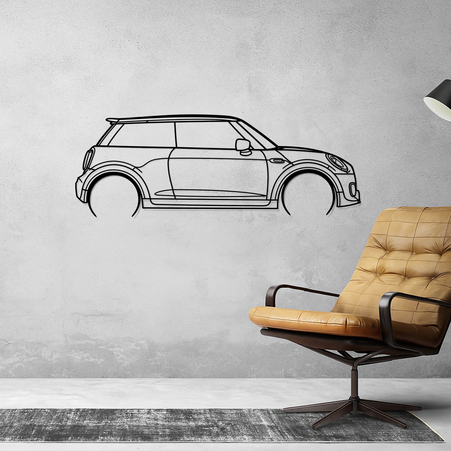 Abarth Punto Evo Side View - Metal Wall Silhouette