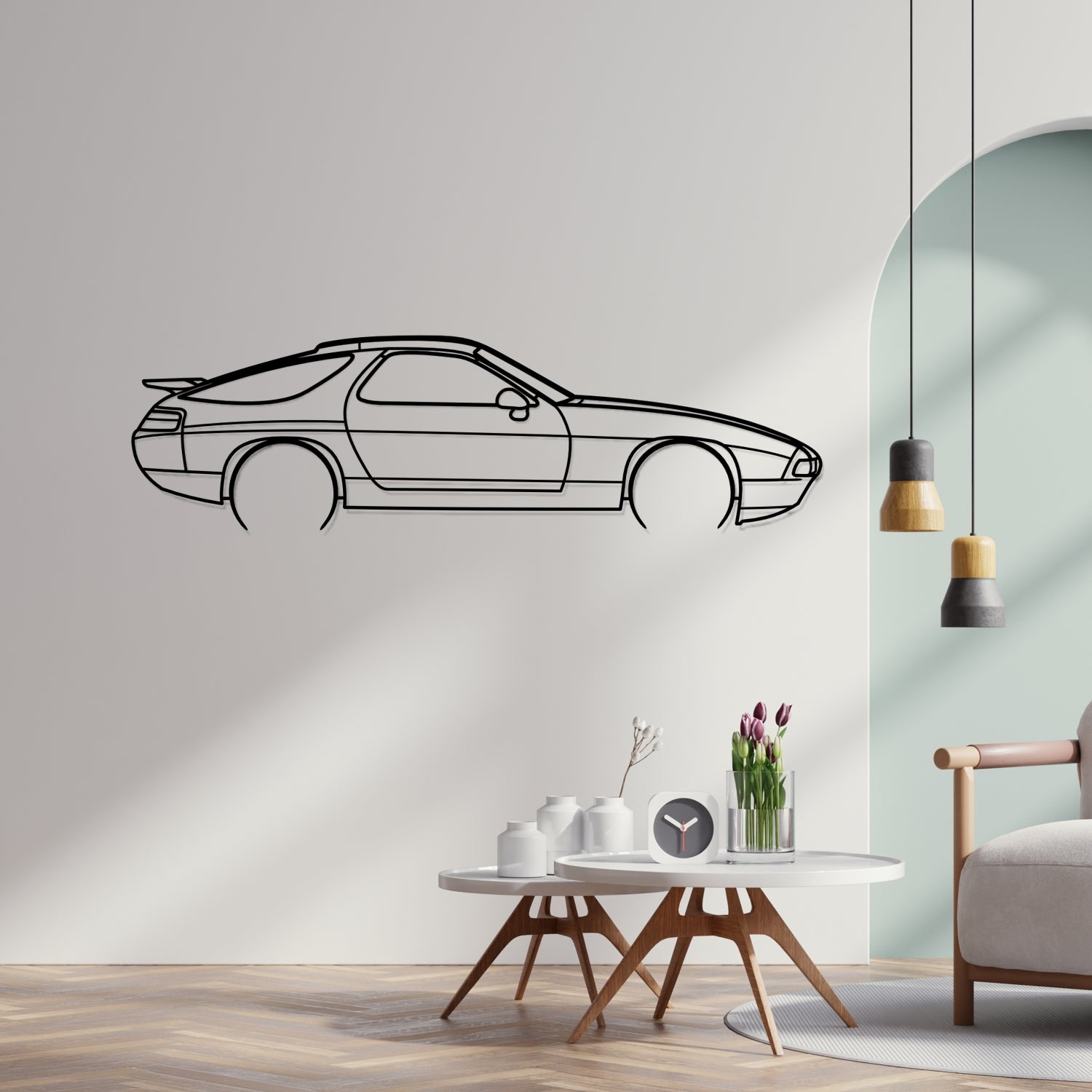 Audi R8 V10 Plus (2012-2015) - Side Perspective - Metal Silhouette