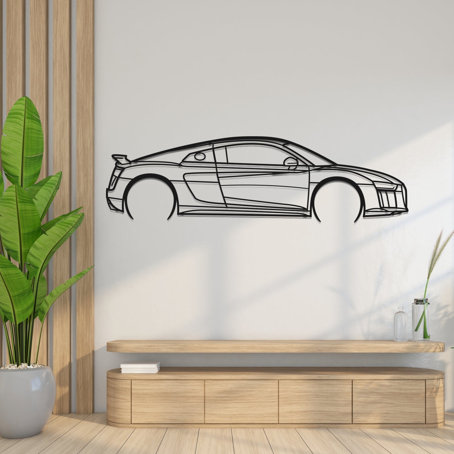 Audi R8 MK2 (2014-2024) - Side View - Metal Silhouette